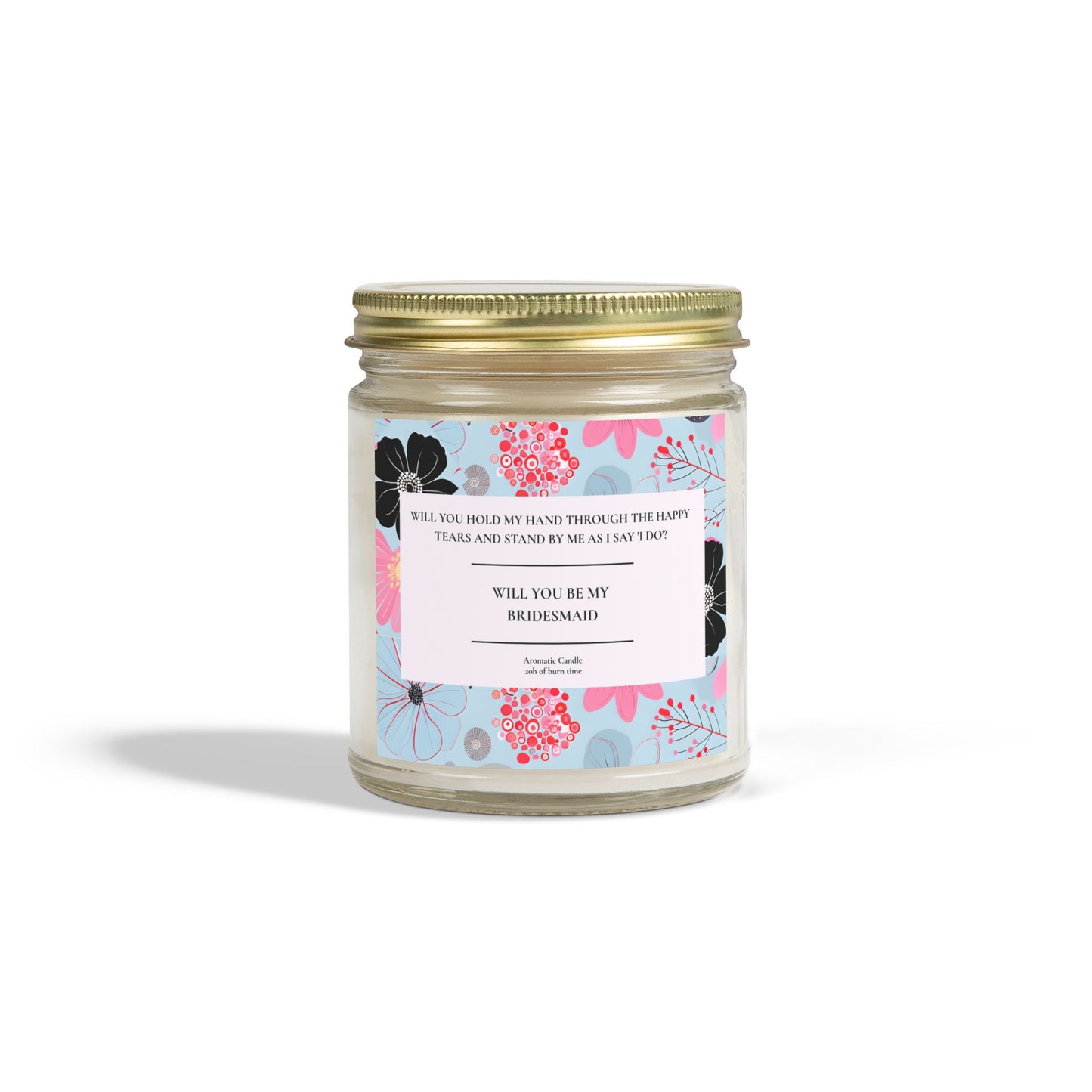 Bridesmaid Candle, Scented, Wedding Favor, Happy Tears, I Do Phrase, Handmade Candle, Bridal Party Gift, Wedding Candle