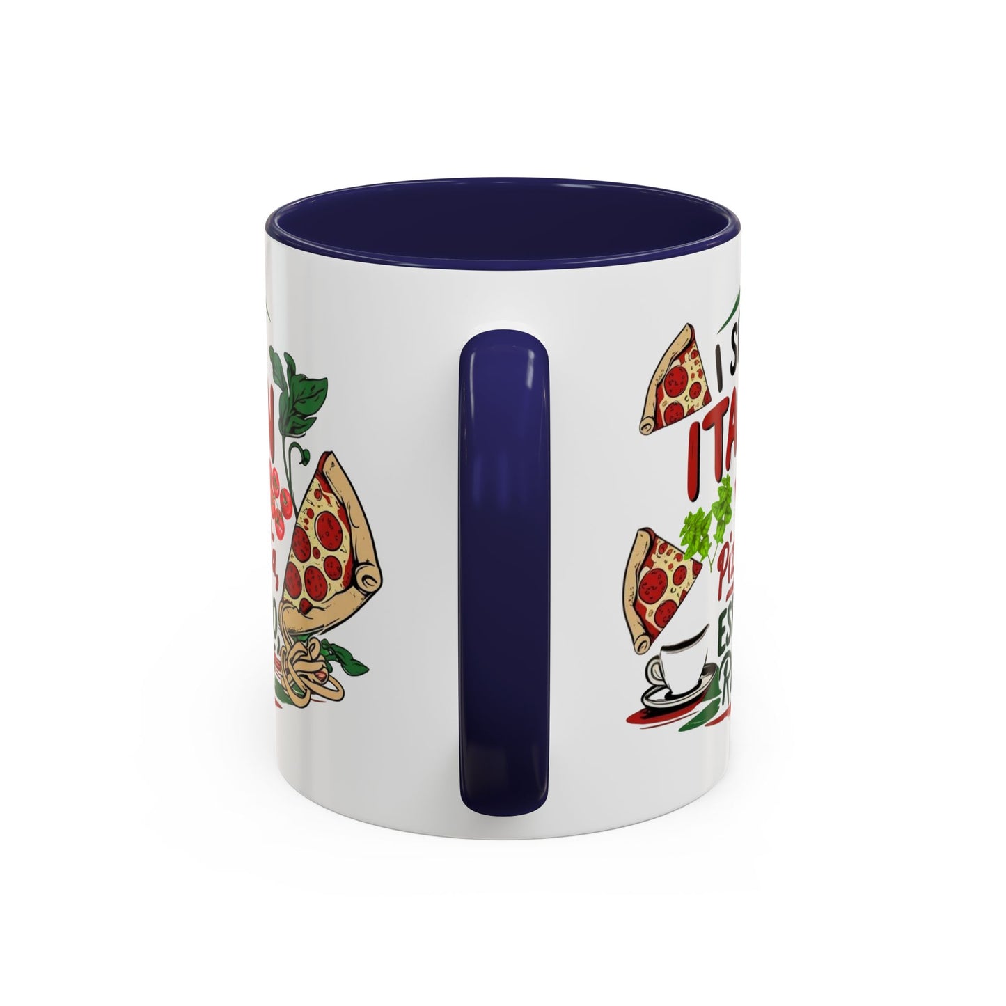 Coffee Mug, Italian Food Lover Gift, Funny Coffee Cup, Kitchen Decor, Espresso Repeat Design, 11oz 15oz Tea Cup, Pizza Pasta Mug, Tomato