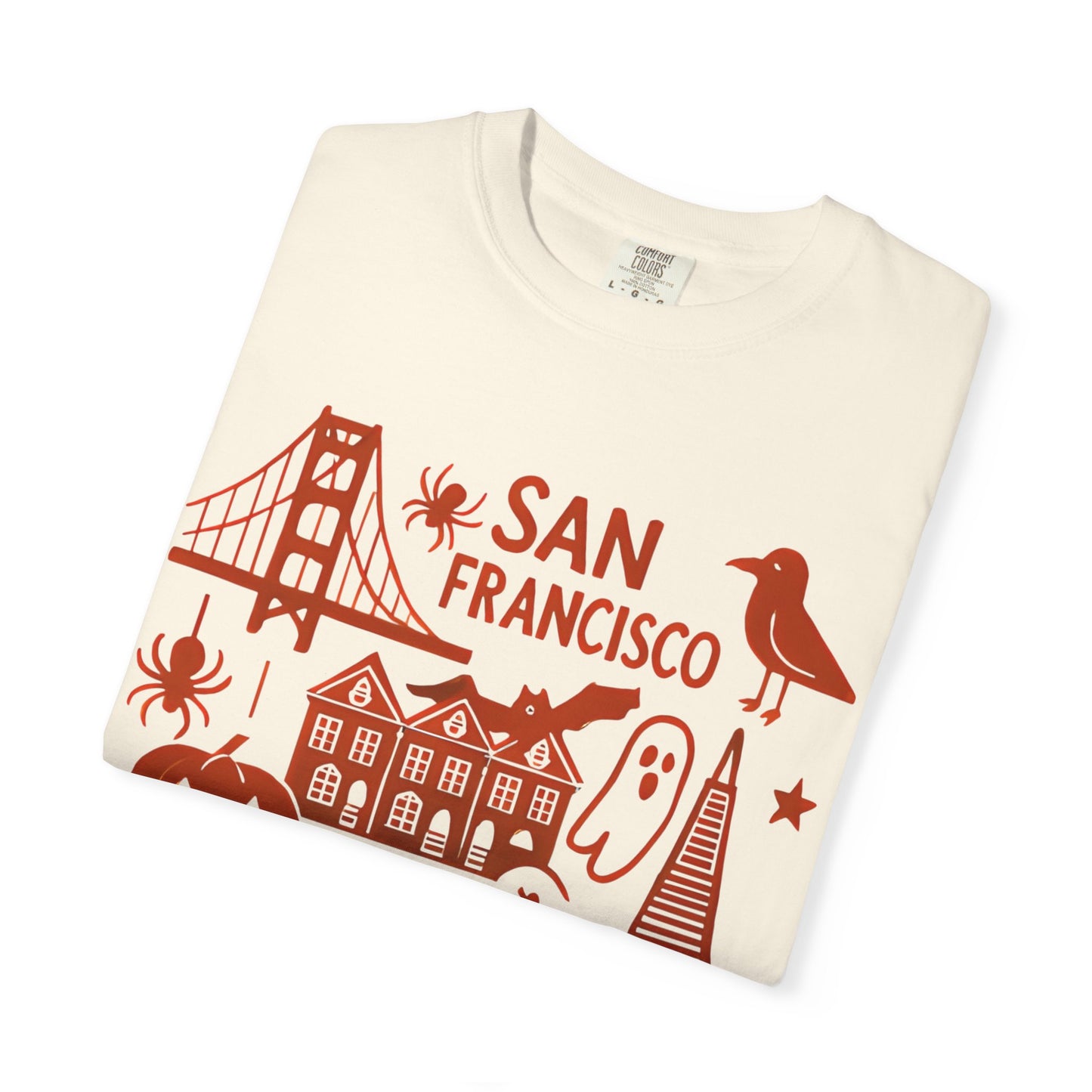 San Francisco Halloween T-Shirt, Unisex Tee, SF Landmarks Graphic Shirt, Holiday Top, Trick or Treat Apparel