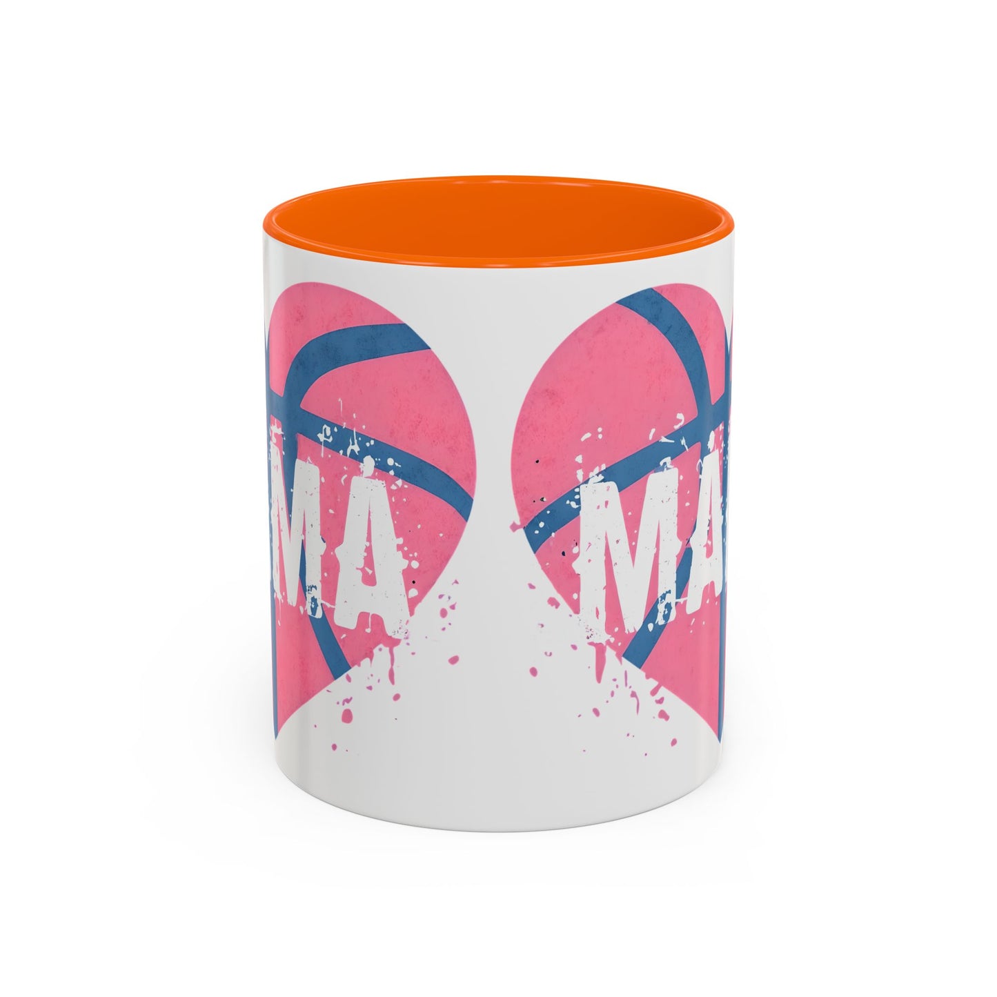 Mama Basketball Heart Accent Coffee Mug - Perfect Gift for Sports Moms