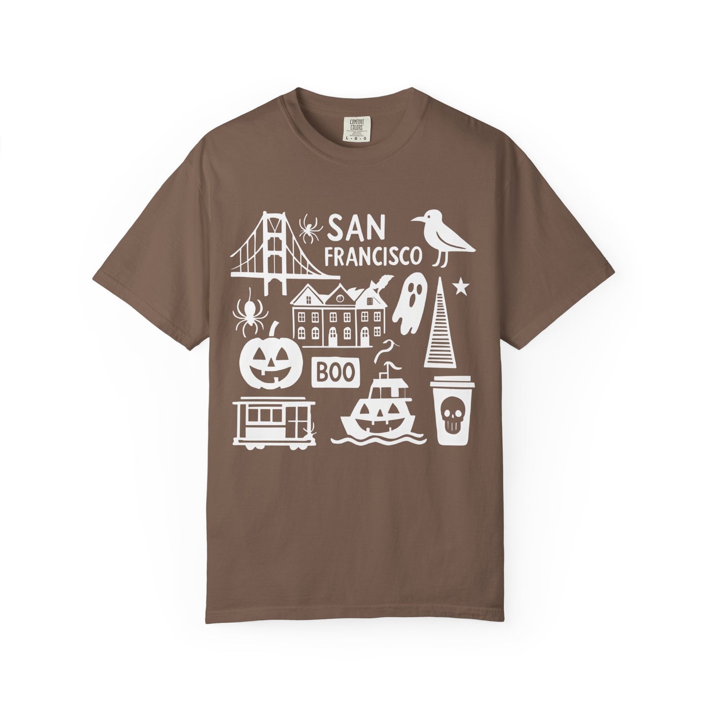 San Francisco Halloween T-Shirt, Unisex Tee, SF Landmarks Graphic Shirt, Holiday Top, Trick or Treat Apparel