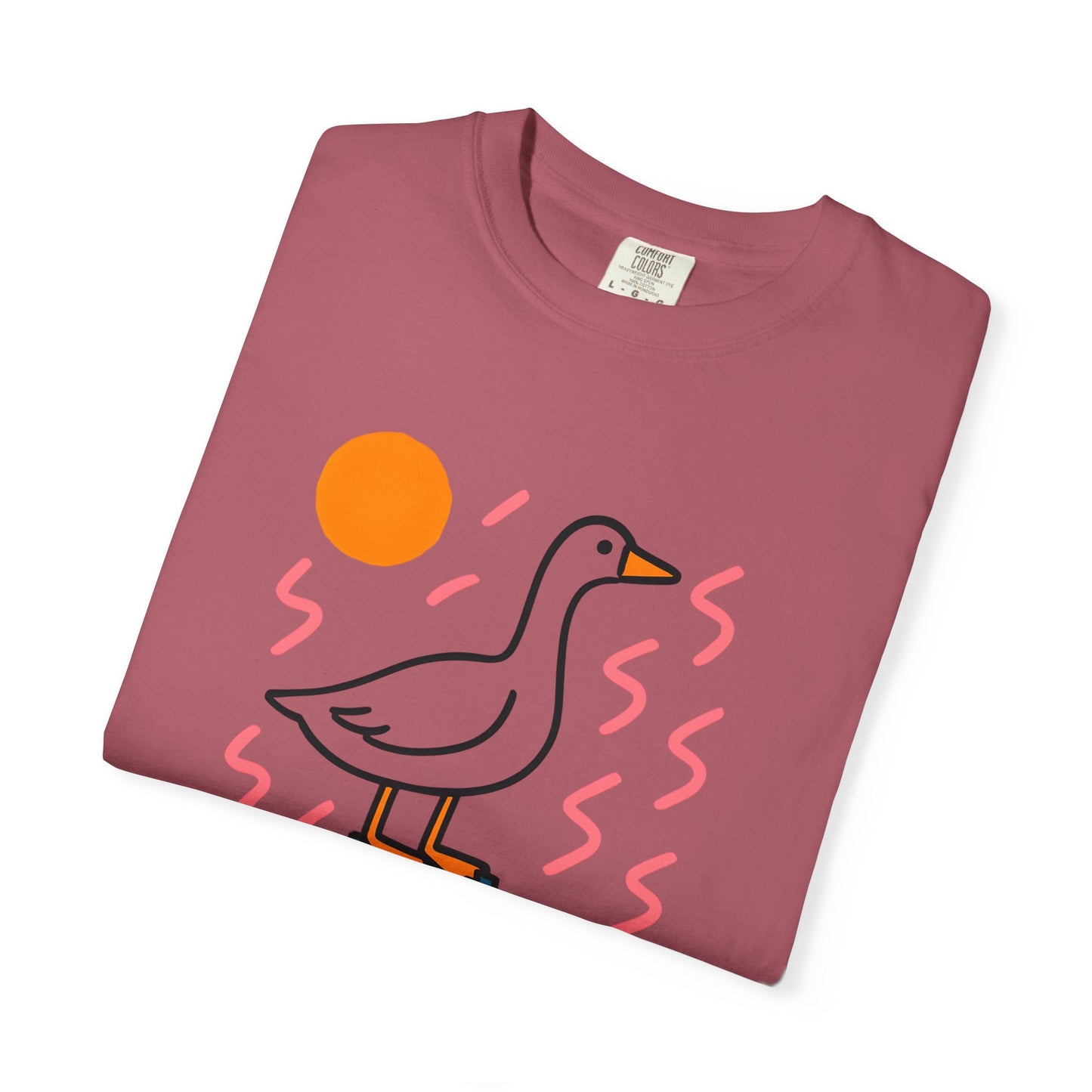 Fun Colors Loose Goose Unisex Garment-Dyed T-shirt, Funny Animal Tee, Casual Top, Vibrant Geese Shirt, Colorful Bird Apparel