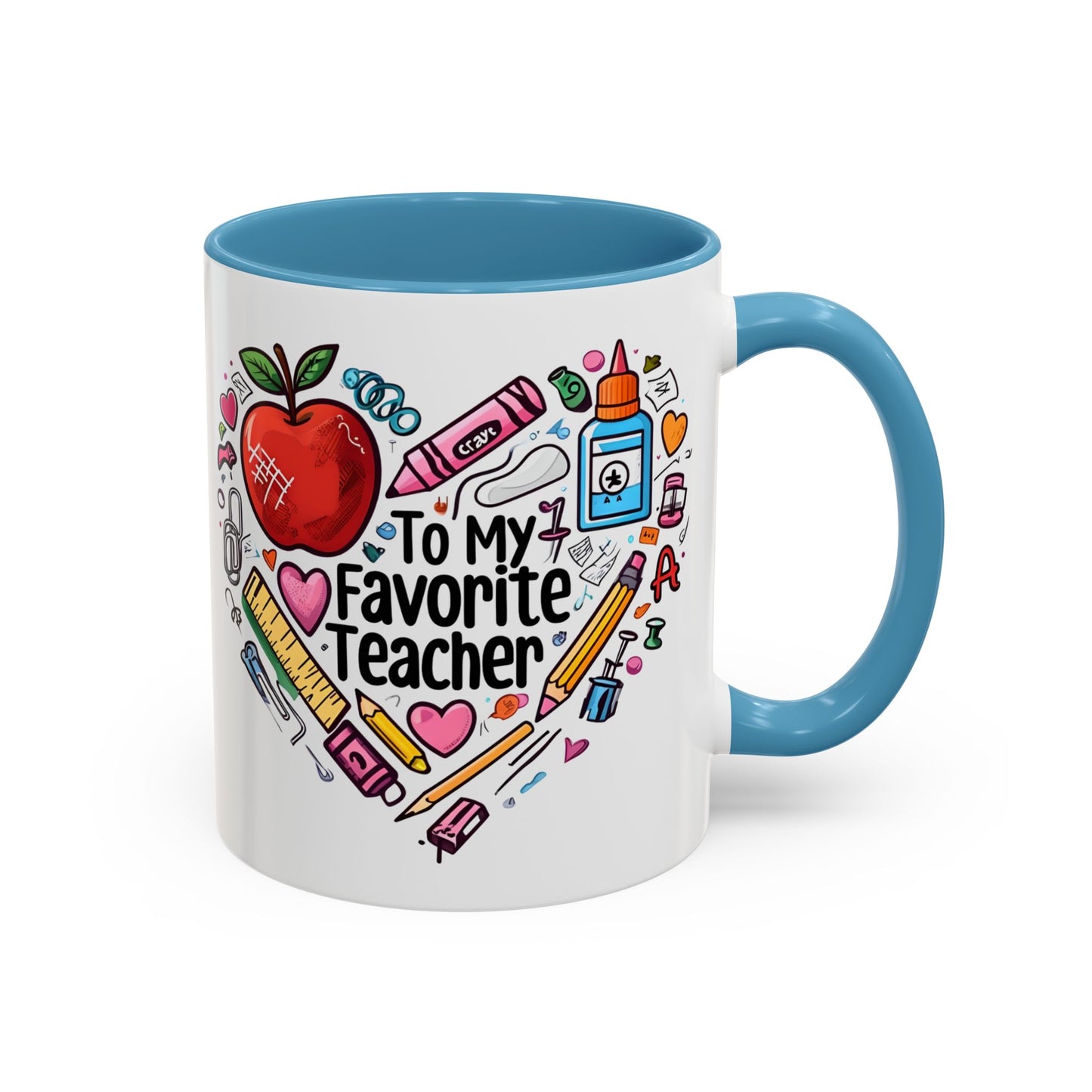 Favorite Teacher Heart Coffee Mug gift for teachers 11 15oz Accent Drinkware teacher Mug
