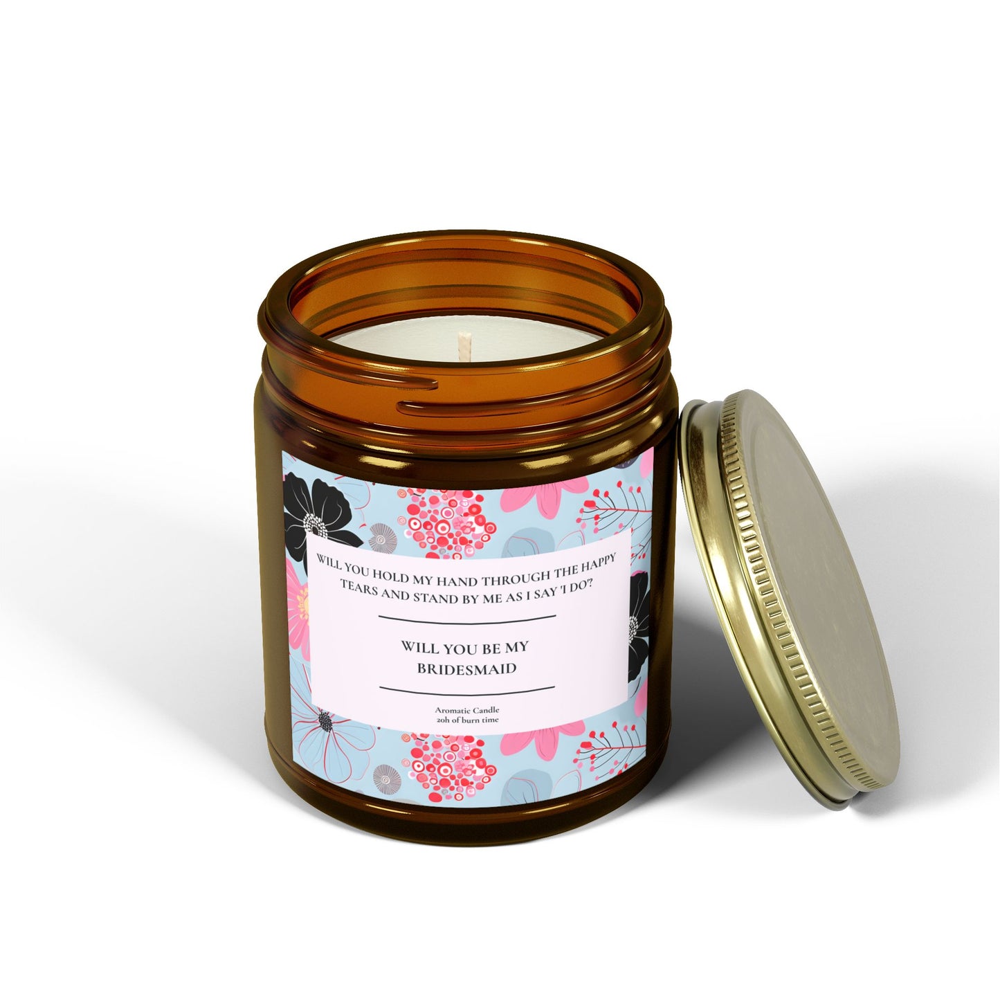 Bridesmaid Candle, Scented, Wedding Favor, Happy Tears, I Do Phrase, Handmade Candle, Bridal Party Gift, Wedding Candle