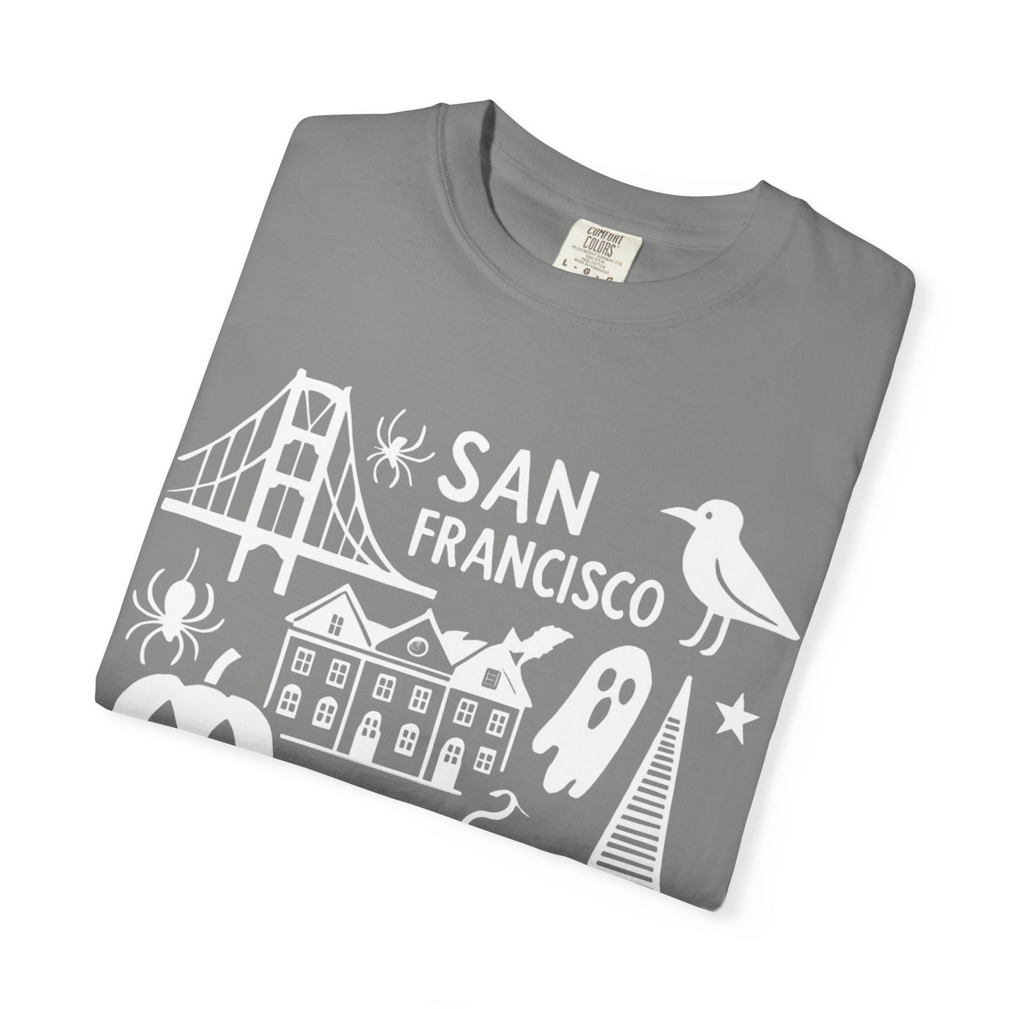 San Francisco Halloween T-Shirt, Unisex Tee, SF Landmarks Graphic Shirt, Holiday Top, Trick or Treat Apparel