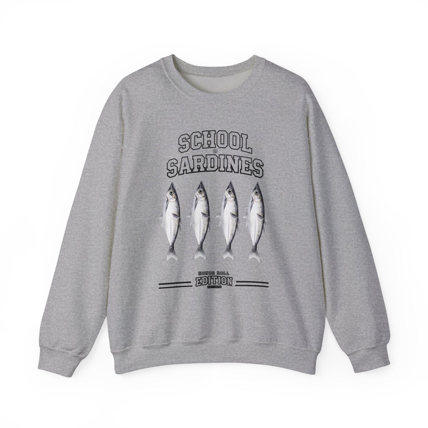 school of sardines Sweatshirt, honor roll edition, Est 2024, unisex crewneck, fish school design, animal lover gift