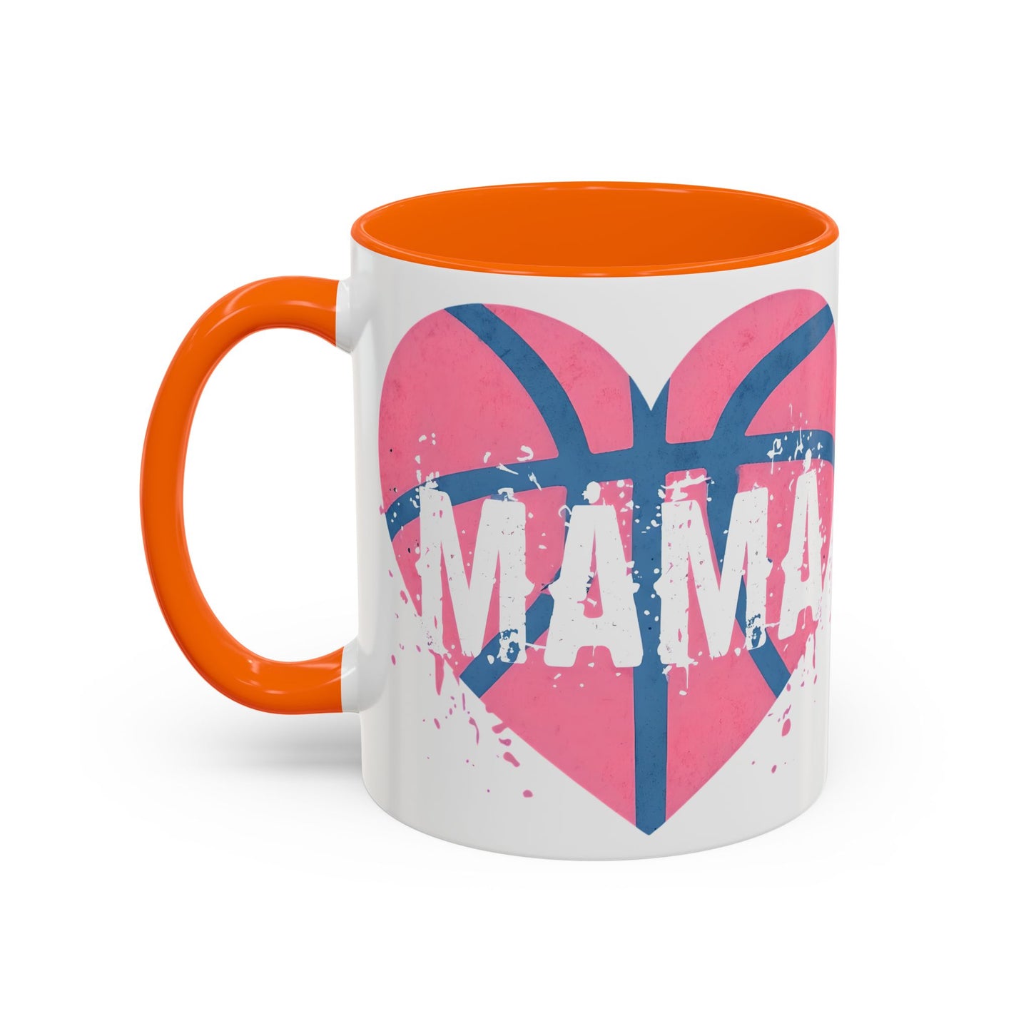 Mama Basketball Heart Accent Coffee Mug - Perfect Gift for Sports Moms