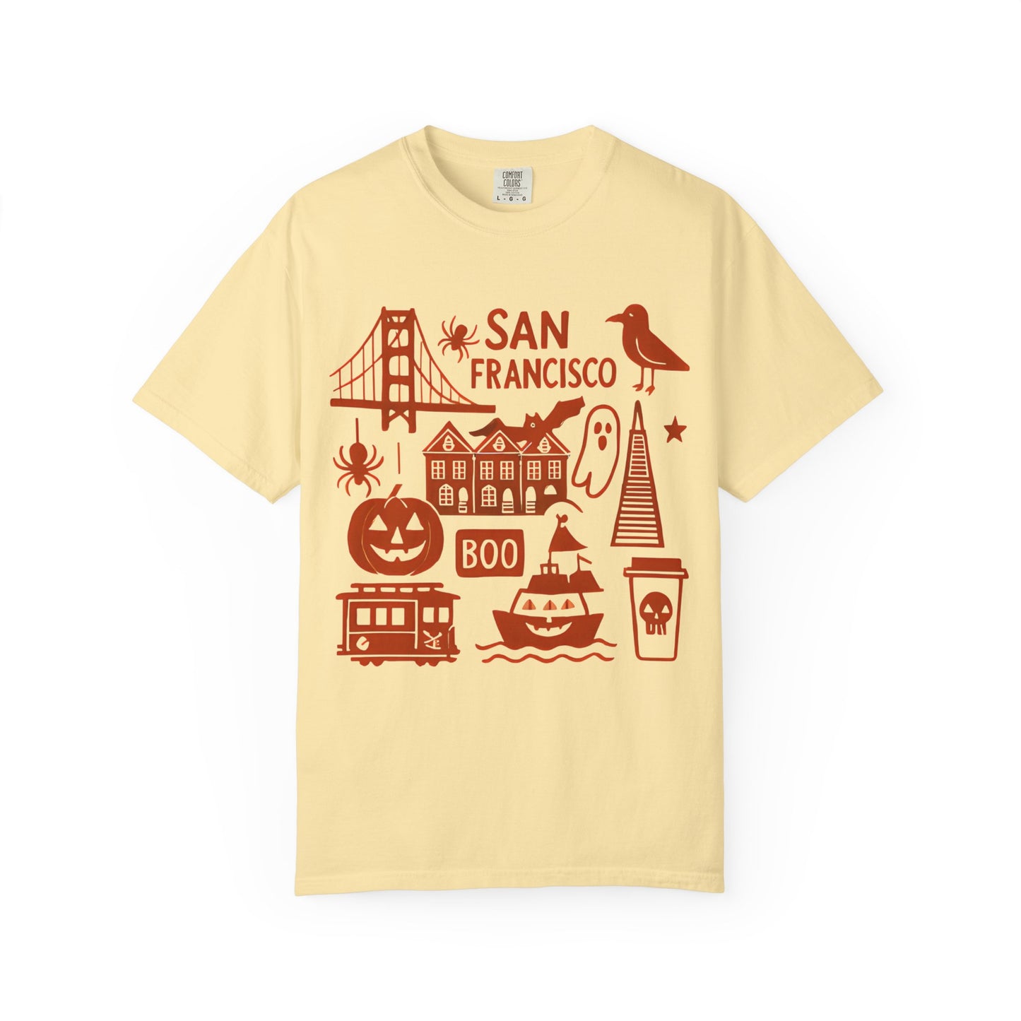 San Francisco Halloween T-Shirt, Unisex Tee, SF Landmarks Graphic Shirt, Holiday Top, Trick or Treat Apparel