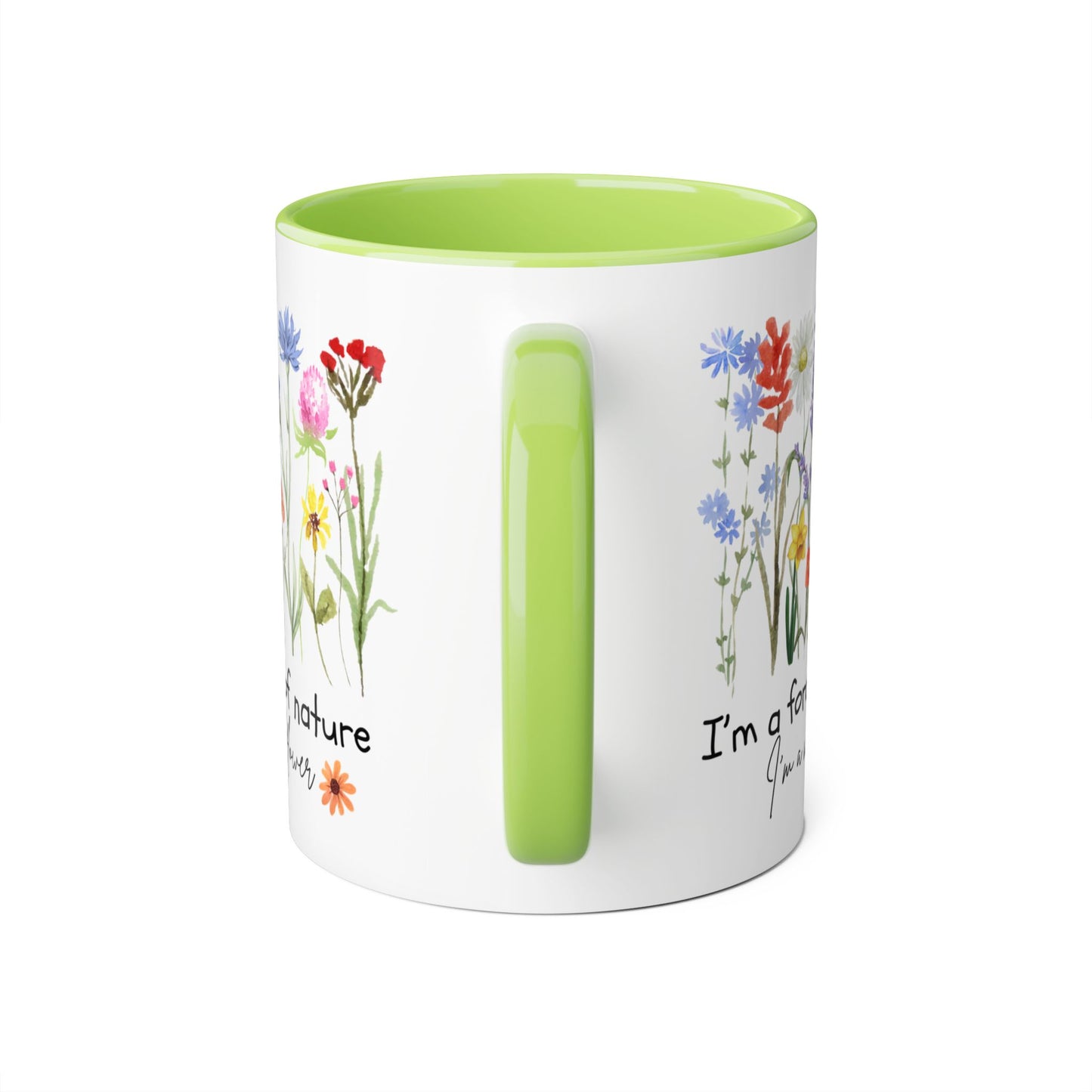 Wild Flower Accent Mug - Beautiful Floral Design with Inspirational Quote, Nature Lover Gift, 11oz Coffee Cup, Botanical Tea Mug, Gift for