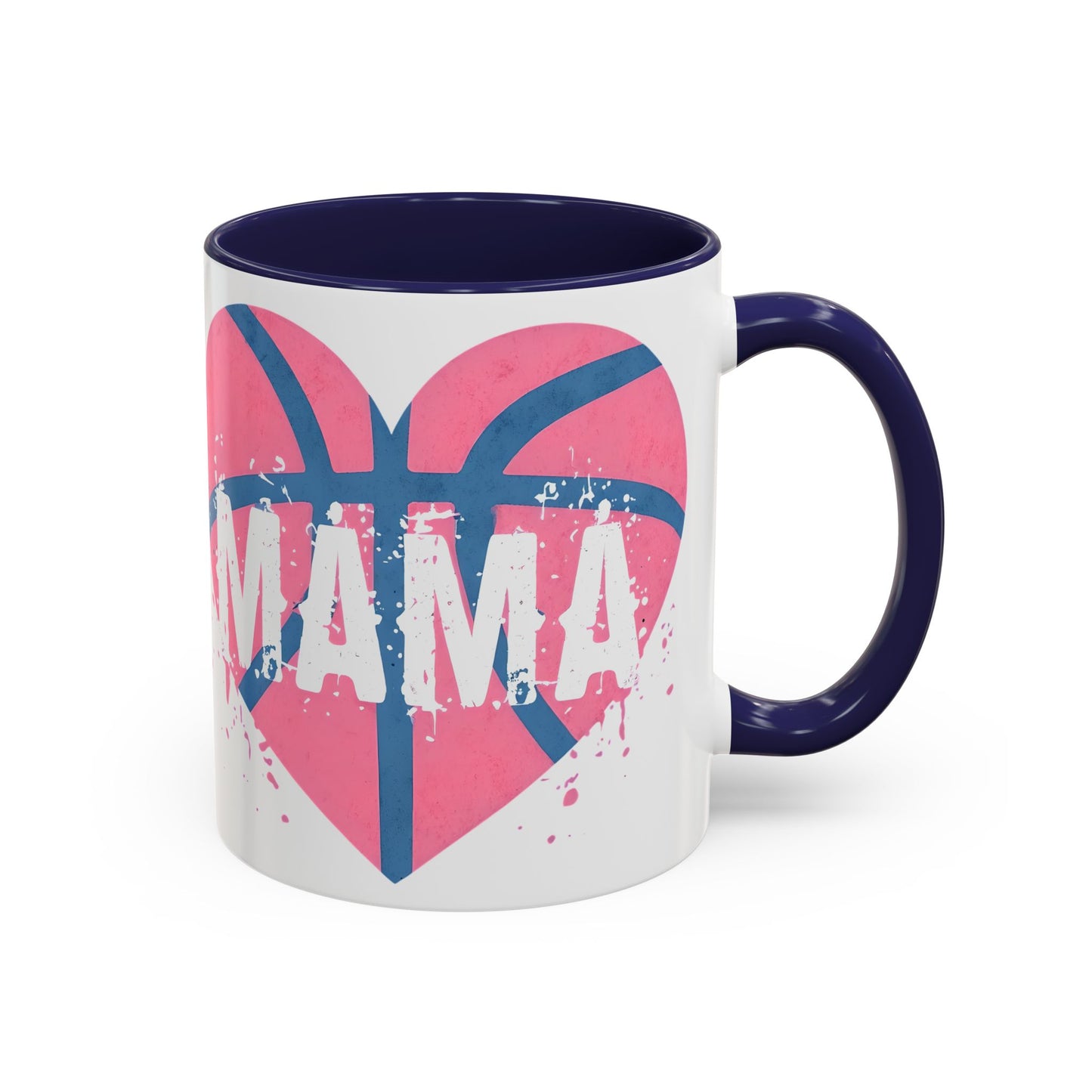 Mama Basketball Heart Accent Coffee Mug - Perfect Gift for Sports Moms