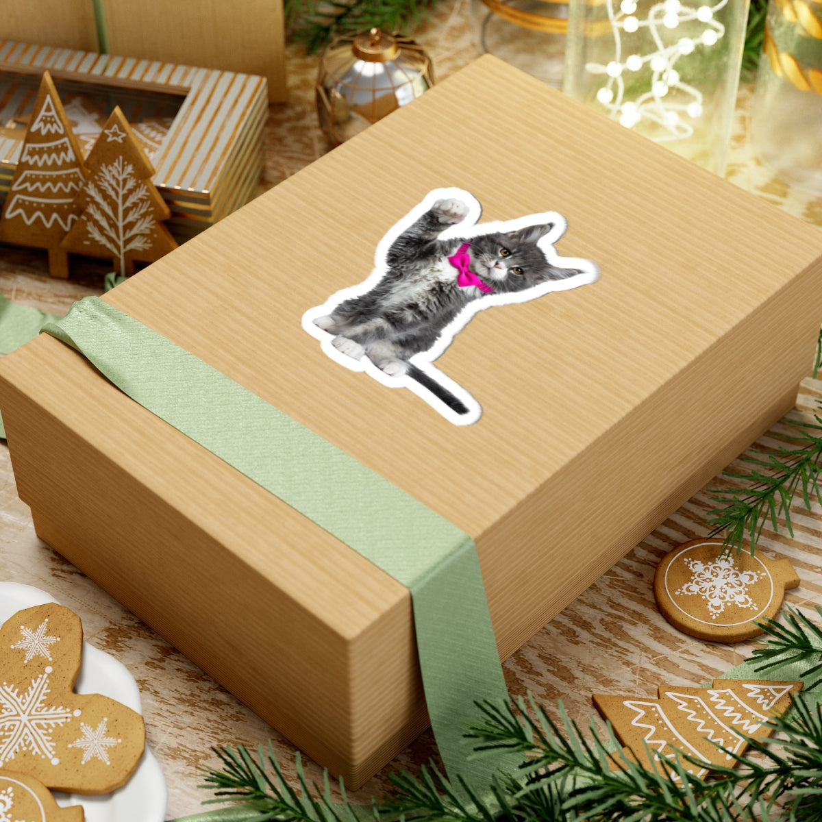 Cute Cat Kiss-Cut Stickers - Animal Lover Gifts and Laptop Decals