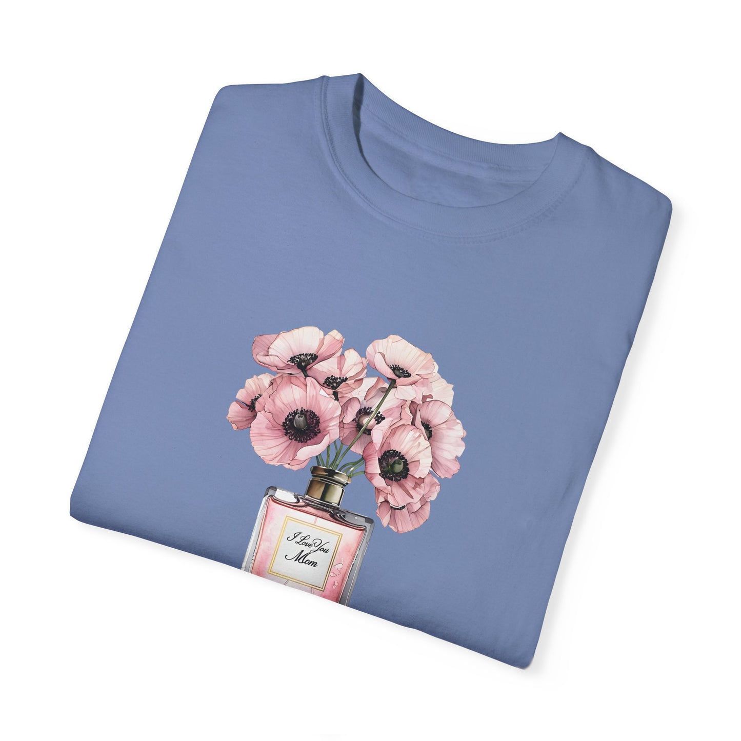 Floral Bouquet T-Shirt with I Love You Mom- Perfect for Moms, Cozy Casual Wear, Gift for Mother's Day, Spring Fashion, Botanical Tee