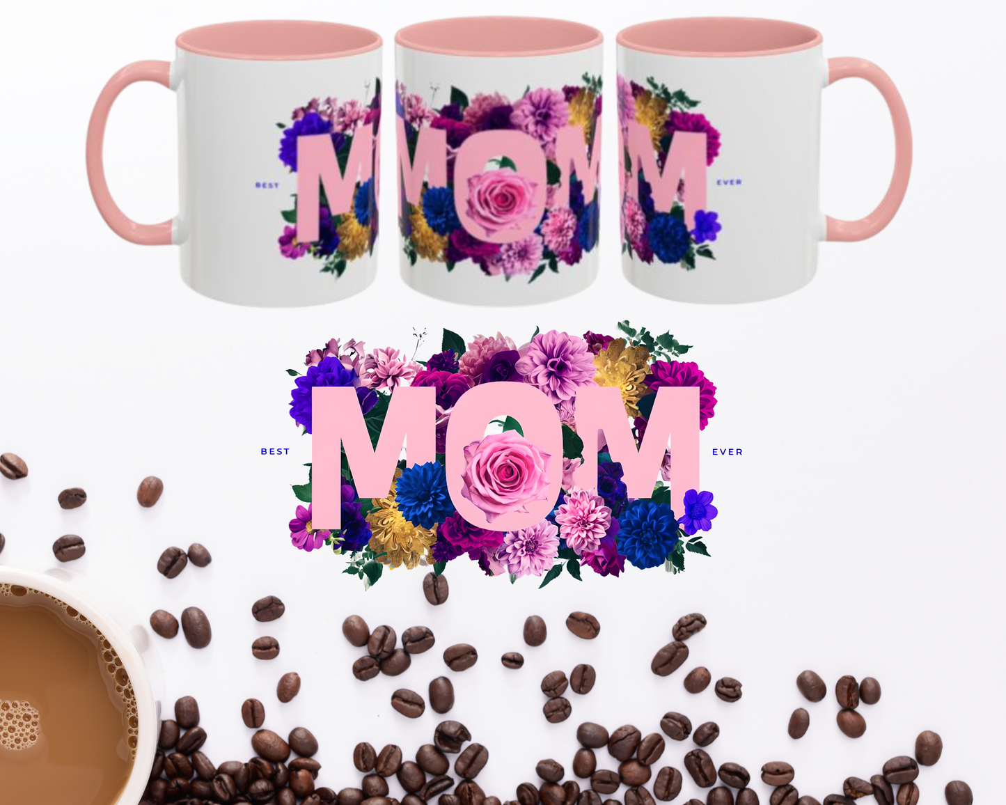 Floral Mom Mug, Mother's Day Gift, Birthday Present, Coffee Lover's Cup, Home Decor, Thank You Mug