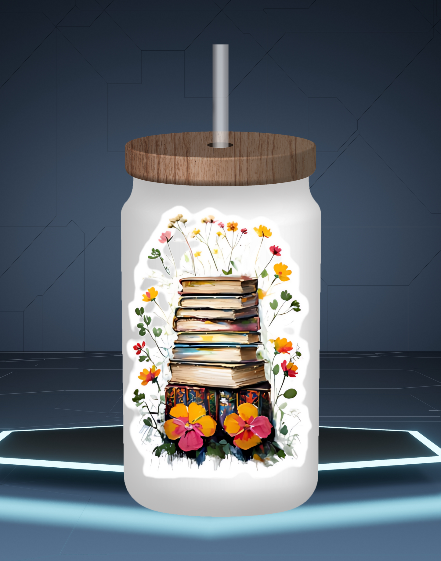 Floral Book Stack Stickers
