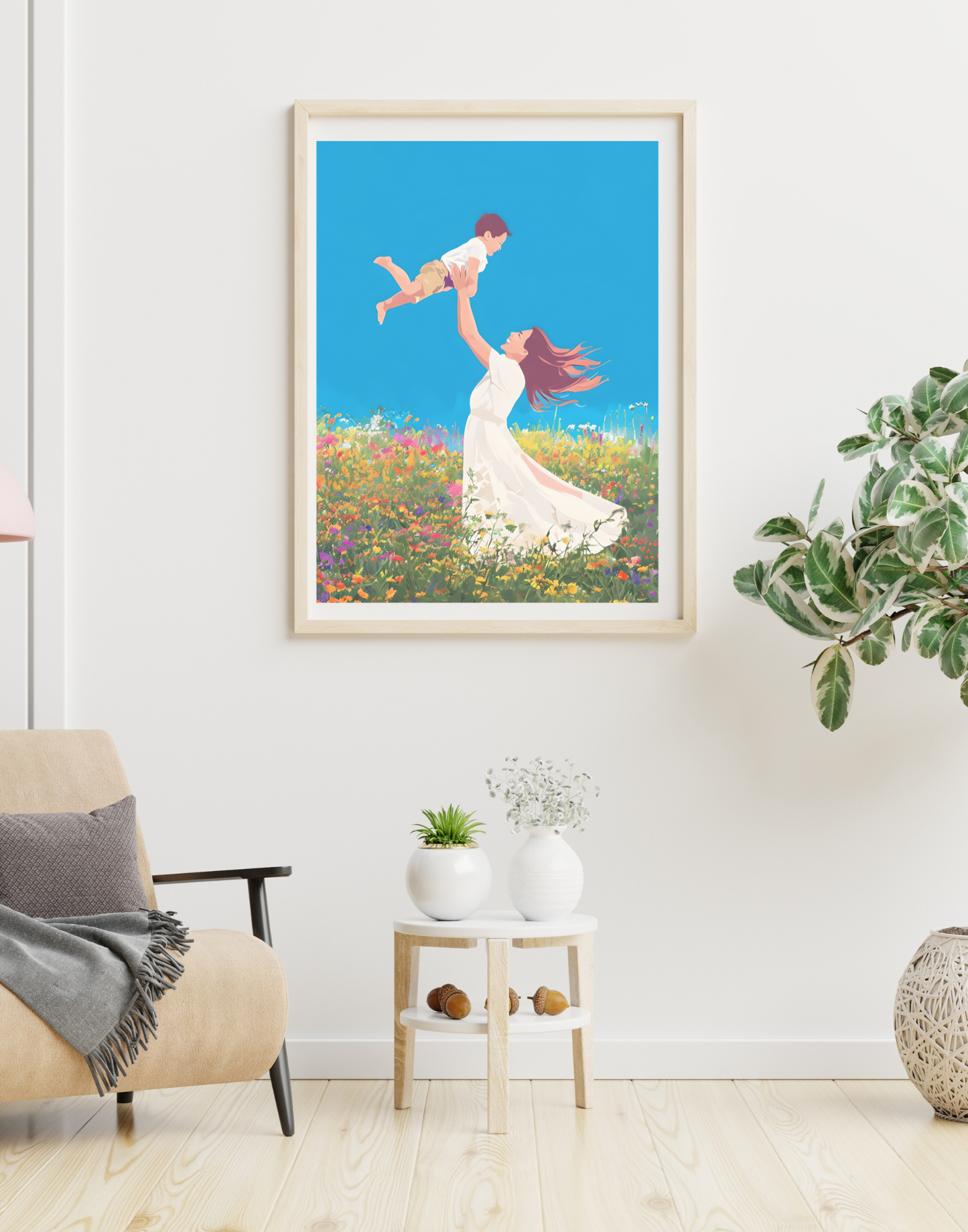 Matte Vertical Poster - Joyful Mother & Son - Celebrating Love & Family