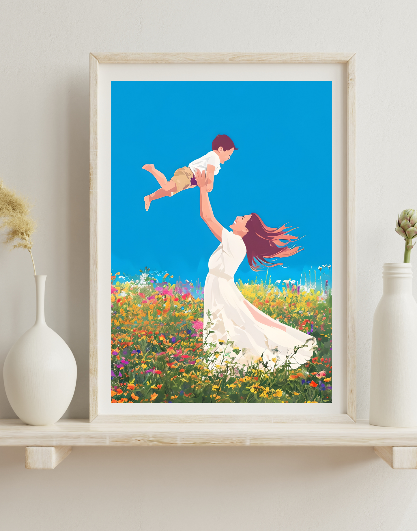 Matte Vertical Poster - Joyful Mother & Son - Celebrating Love & Family