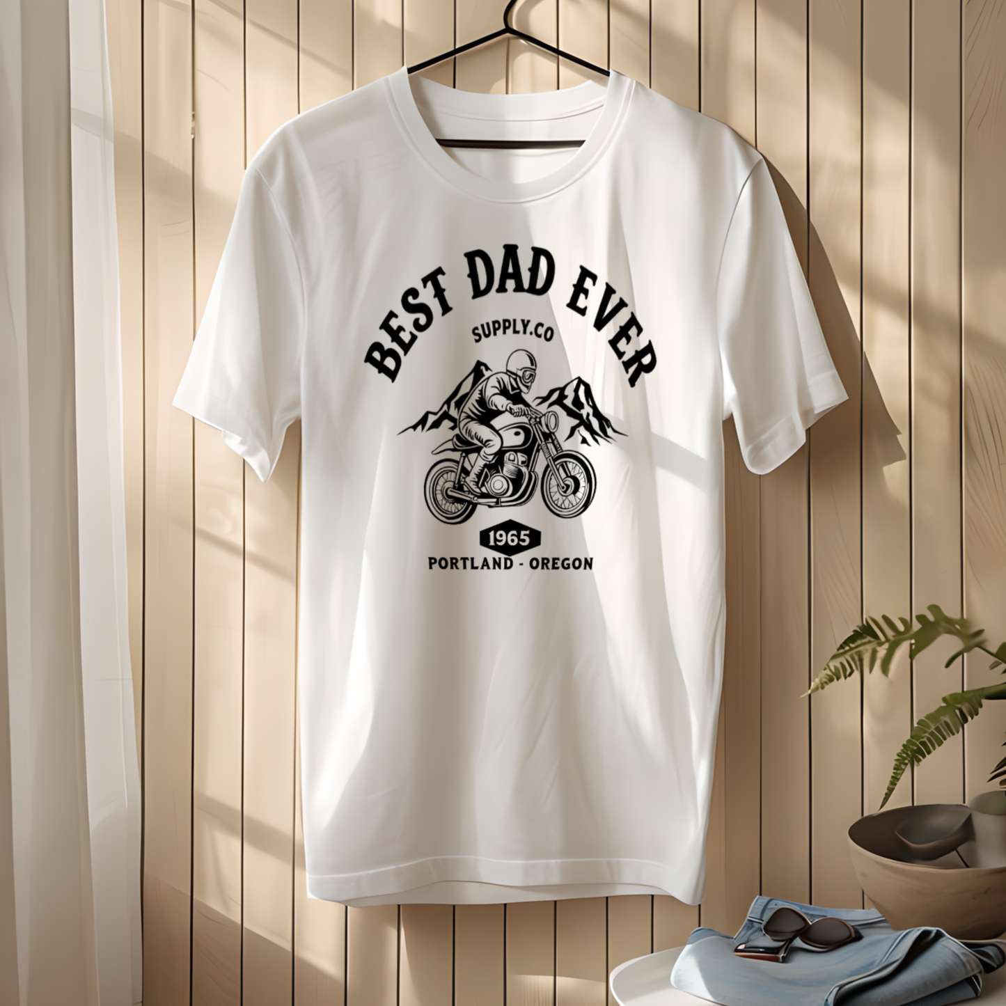 Best Dad Ever T-Shirt, Comfortable Unisex Gift for Father's Day, Family Celebrations, Soft Cotton Tee, Motorcycle Dad Shirt, Father's Day