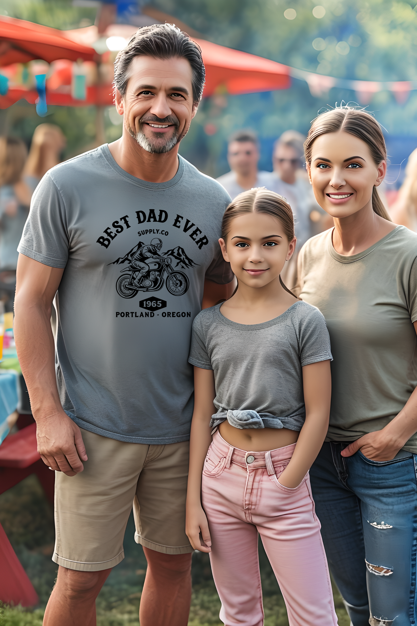 Best Dad Ever T-Shirt, Comfortable Unisex Gift for Father's Day, Family Celebrations, Soft Cotton Tee, Motorcycle Dad Shirt, Father's Day