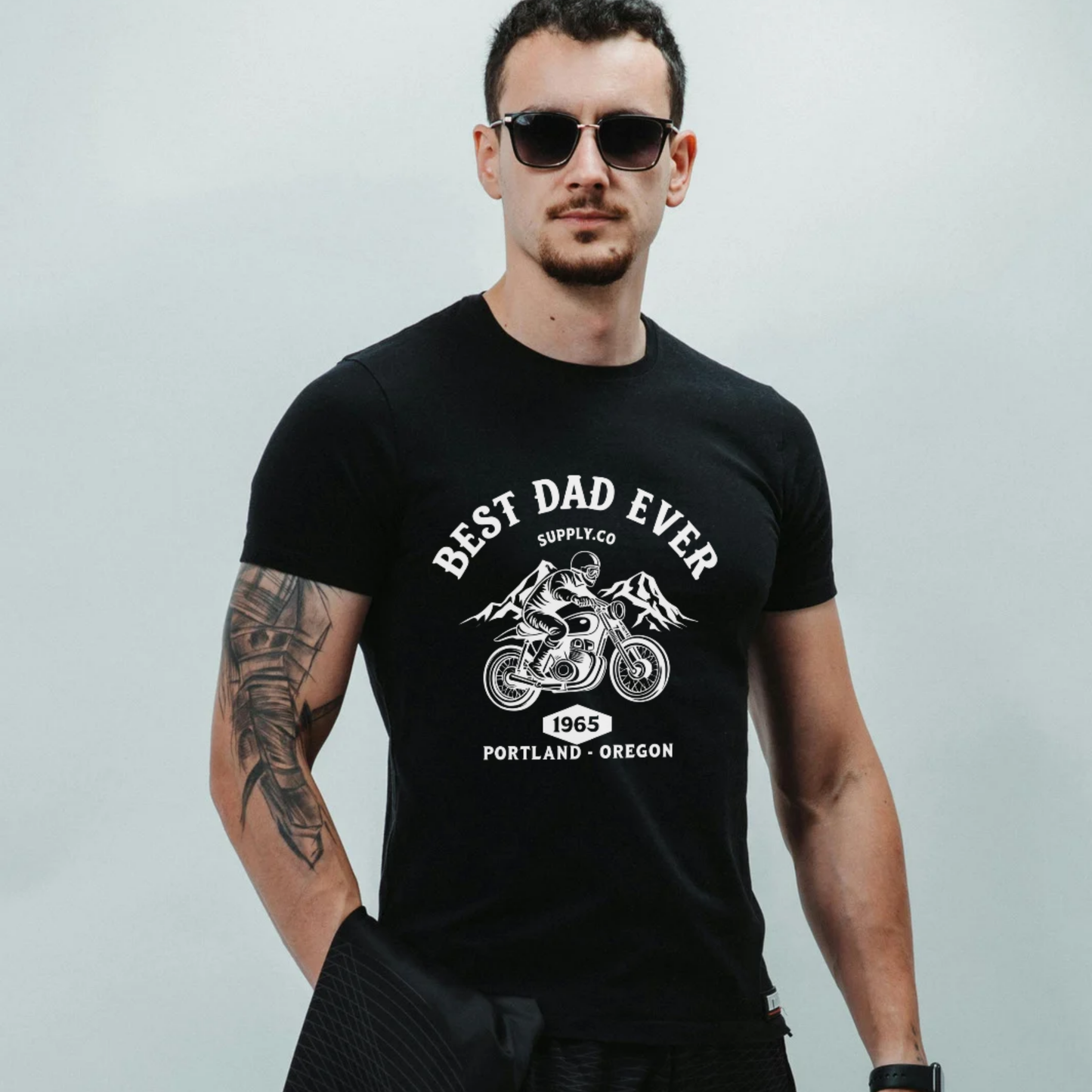 Best Dad Ever T-Shirt, Comfortable Unisex Gift for Father's Day, Family Celebrations, Soft Cotton Tee, Motorcycle Dad Shirt, Father's Day