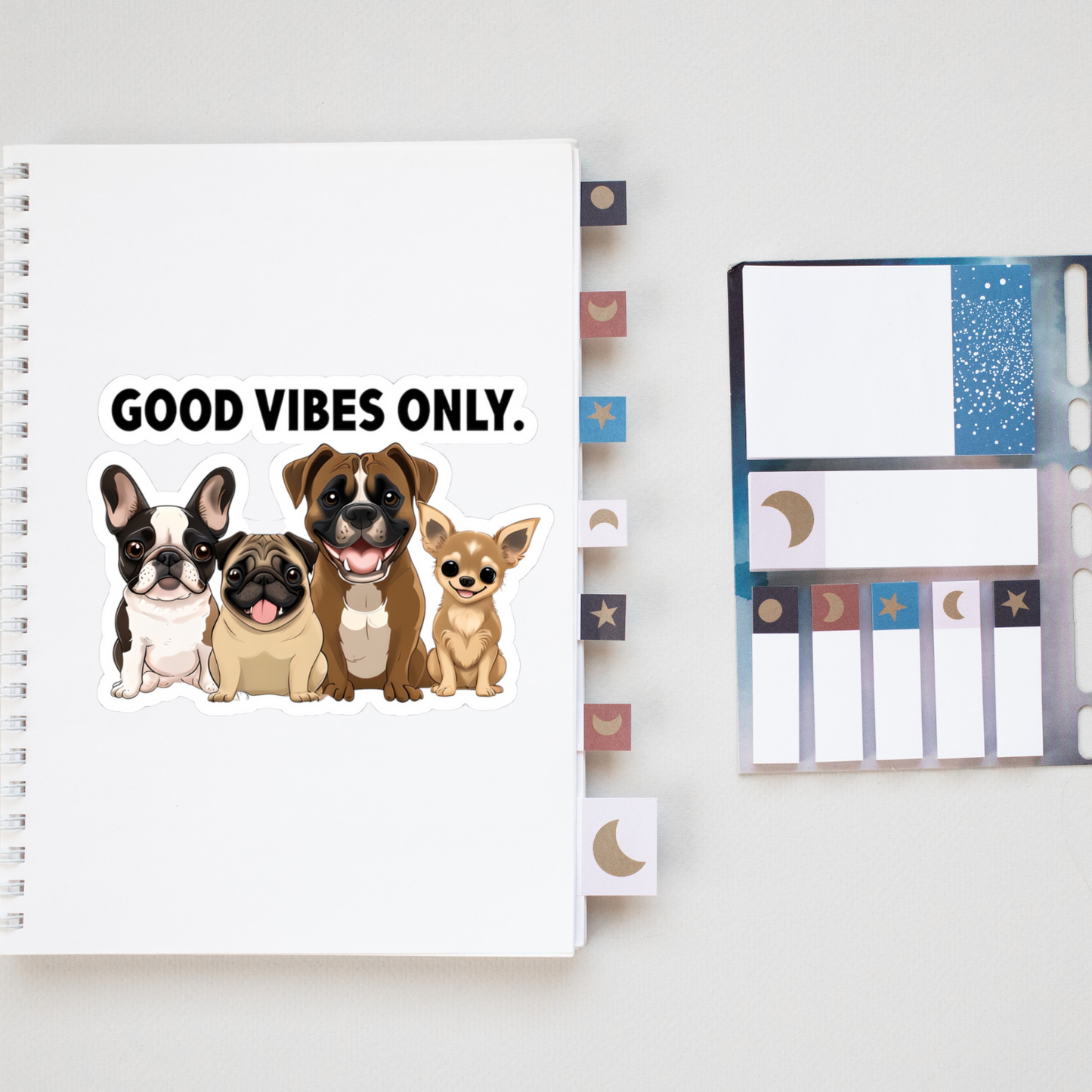 Dog Lover Kiss-Cut Stickers, Fun Animal Décor, Good Vibes Only Sticker for Pet Owners, Cute Puppy Decals, Positive Vibes Doggie Stickers