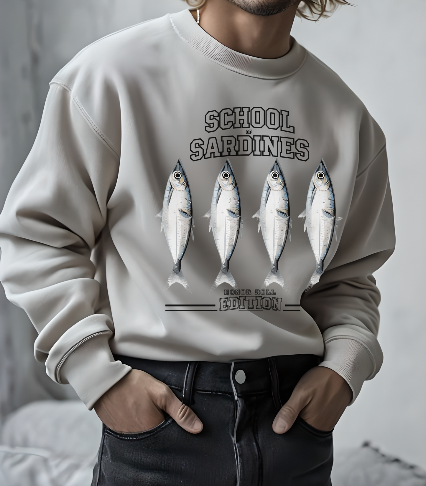 school of sardines Sweatshirt, honor roll edition, Est 2024, unisex crewneck, fish school design, animal lover gift