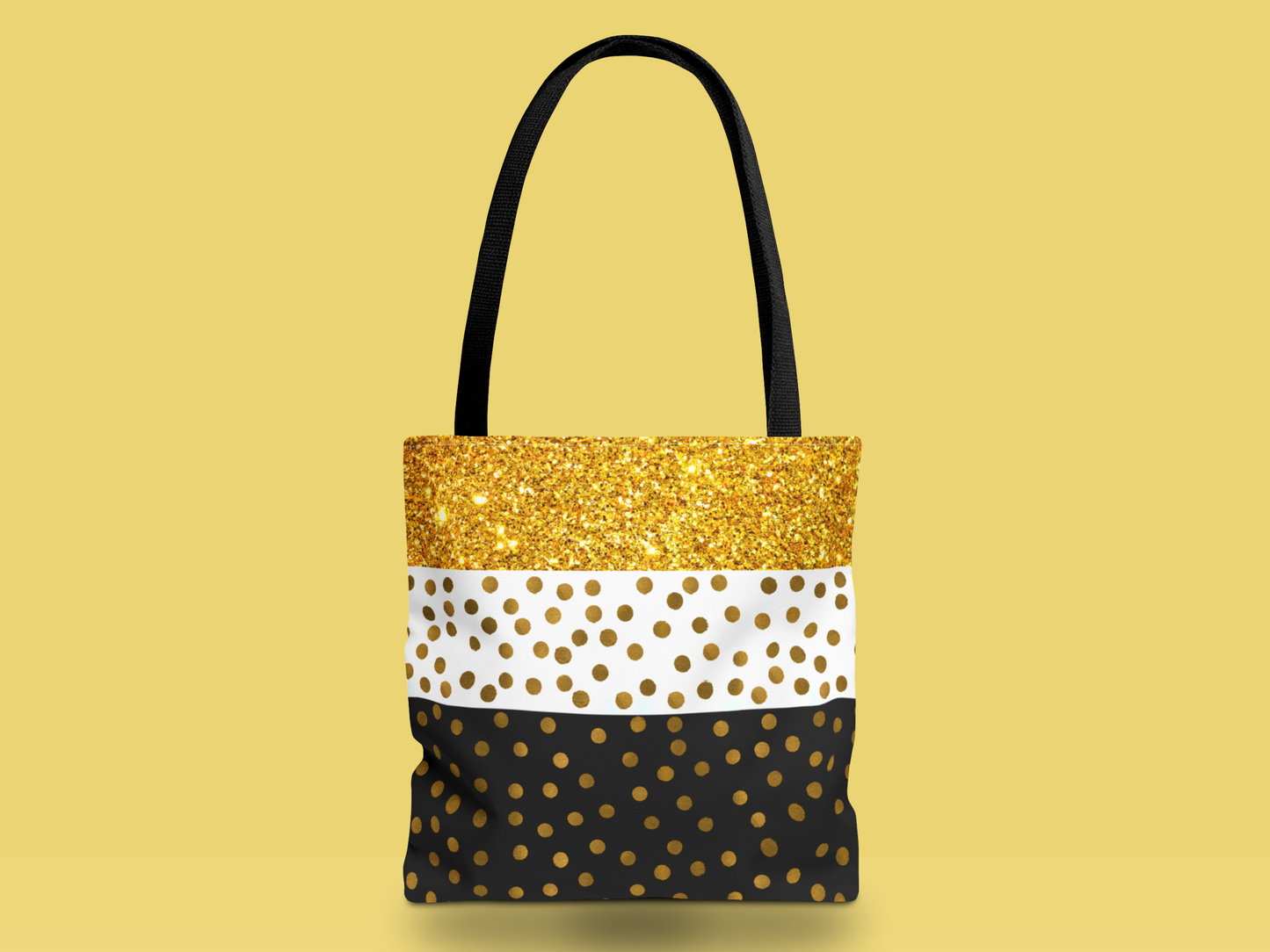 Gold and Black Tote Bag - Elegant and Stylish Carry-All Accessory, Fashionable Shoulder Bag, Trendy Shopping Tote, Chic Grocery Bag,