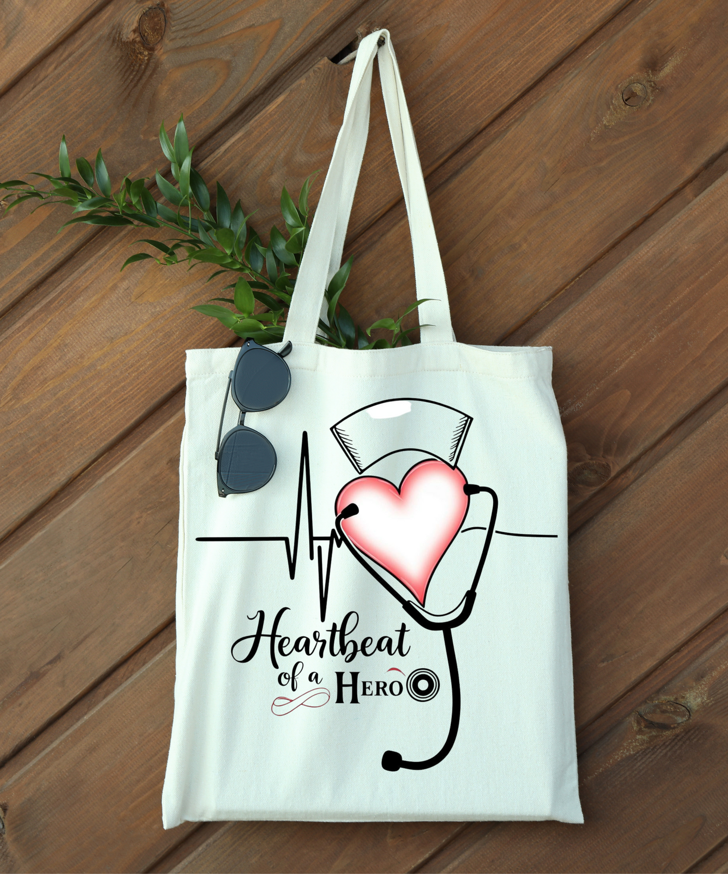 Heartbeat of a Hero Tote Bag | Eco-Friendly Gift for Healthcare Workers, Nurse Appreciation, Medical Student, Everyday Use