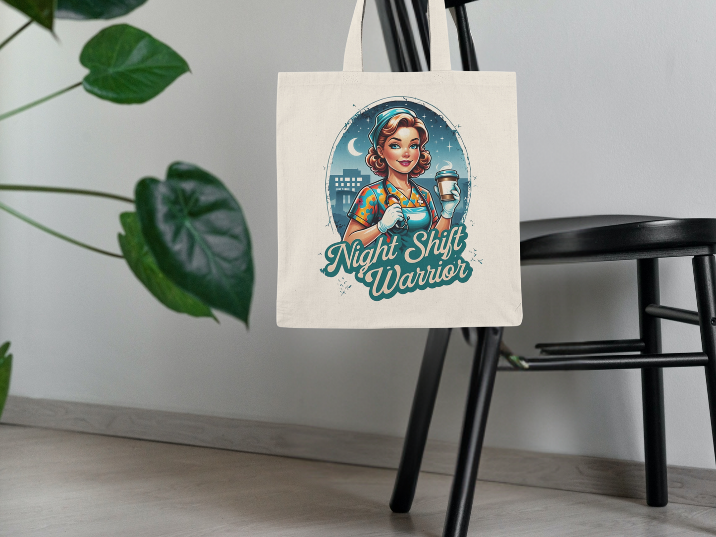 Tote Bag - Night Shift Warrior Nurse Design