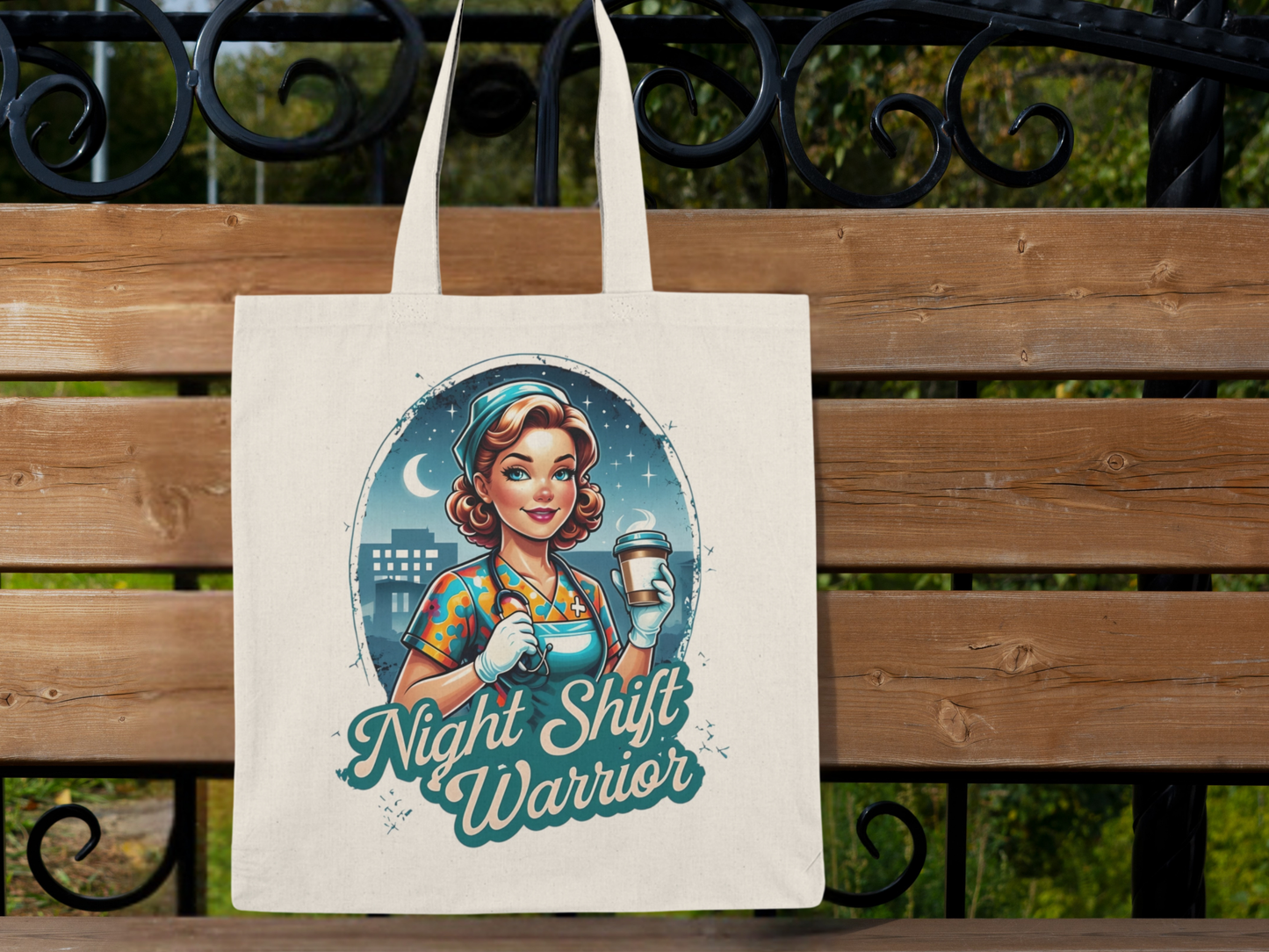 Tote Bag - Night Shift Warrior Nurse Design