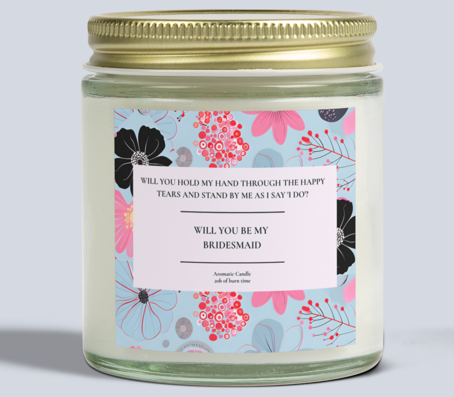 Bridesmaid Candle, Scented, Wedding Favor, Happy Tears, I Do Phrase, Handmade Candle, Bridal Party Gift, Wedding Candle