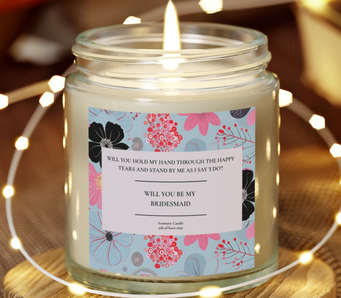 Bridesmaid Candle, Scented, Wedding Favor, Happy Tears, I Do Phrase, Handmade Candle, Bridal Party Gift, Wedding Candle