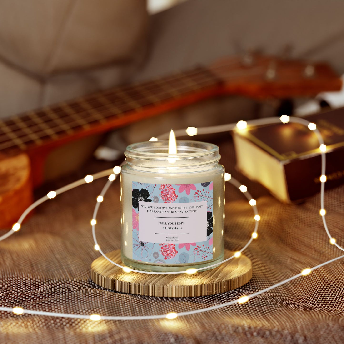Bridesmaid Candle, Scented, Wedding Favor, Happy Tears, I Do Phrase, Handmade Candle, Bridal Party Gift, Wedding Candle