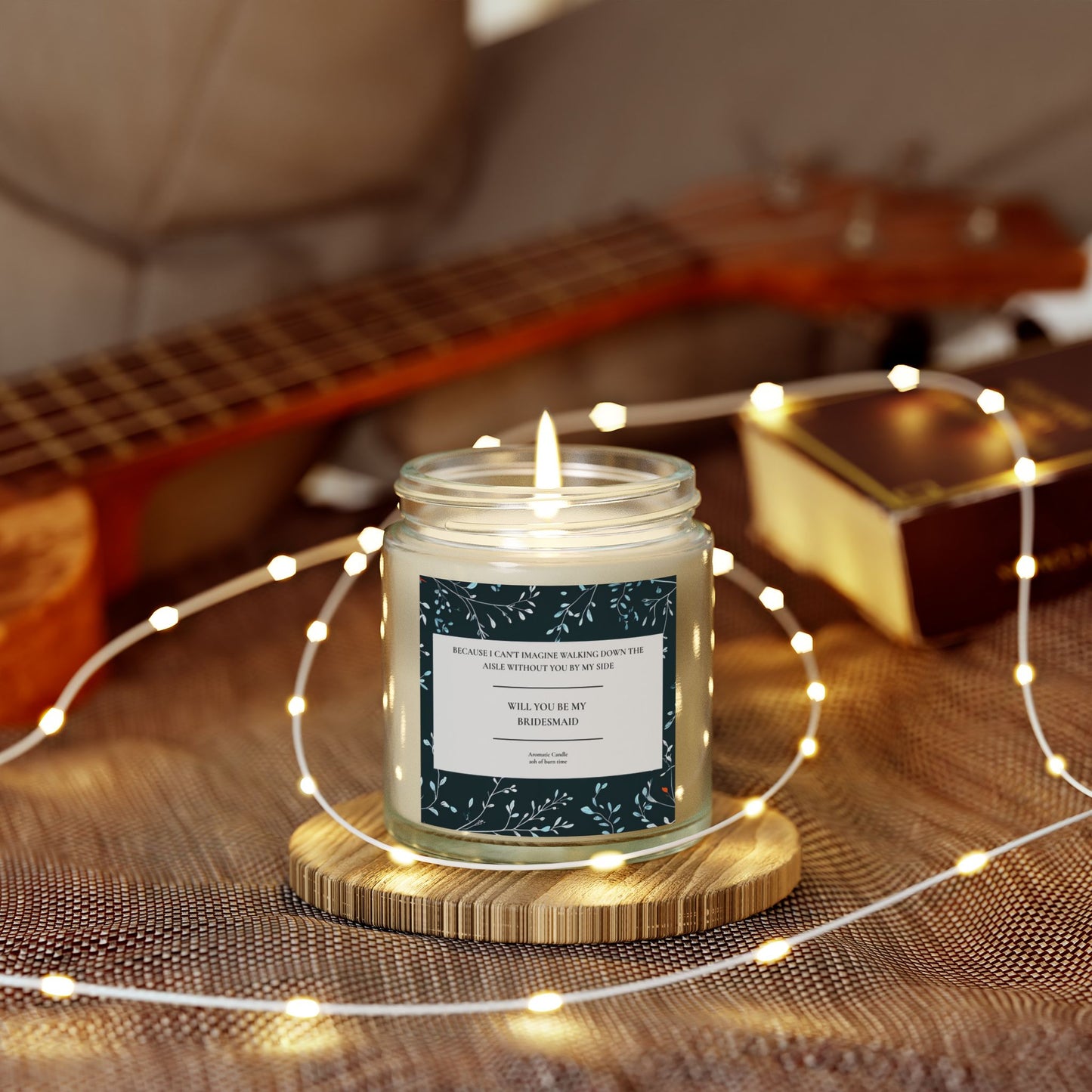 Bridesmaid Proposal Candle, Wedding Gift, Maid of Honor, Bridal Party Favors, Engagement Candle