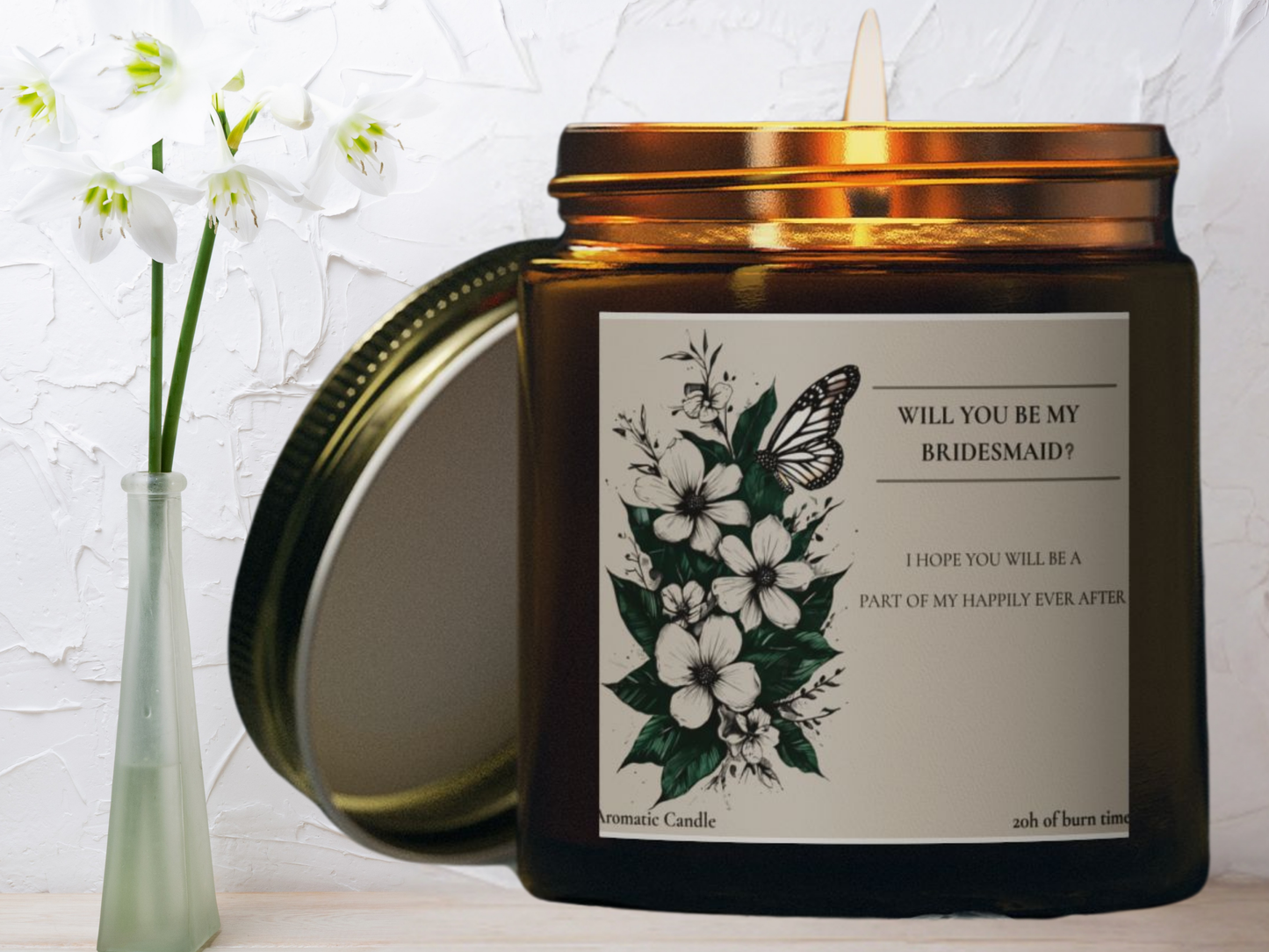 Bridesmaid Candle Gift Scented Candles, Coconut Apricot Wax, Wedding Party, Maid of Honor Proposal, Bridal Shower Decor, Will You Be My
