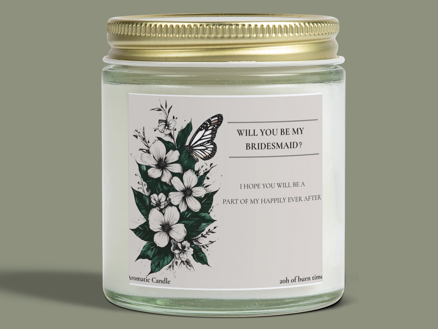 Bridesmaid Candle Gift Scented Candles, Coconut Apricot Wax, Wedding Party, Maid of Honor Proposal, Bridal Shower Decor, Will You Be My
