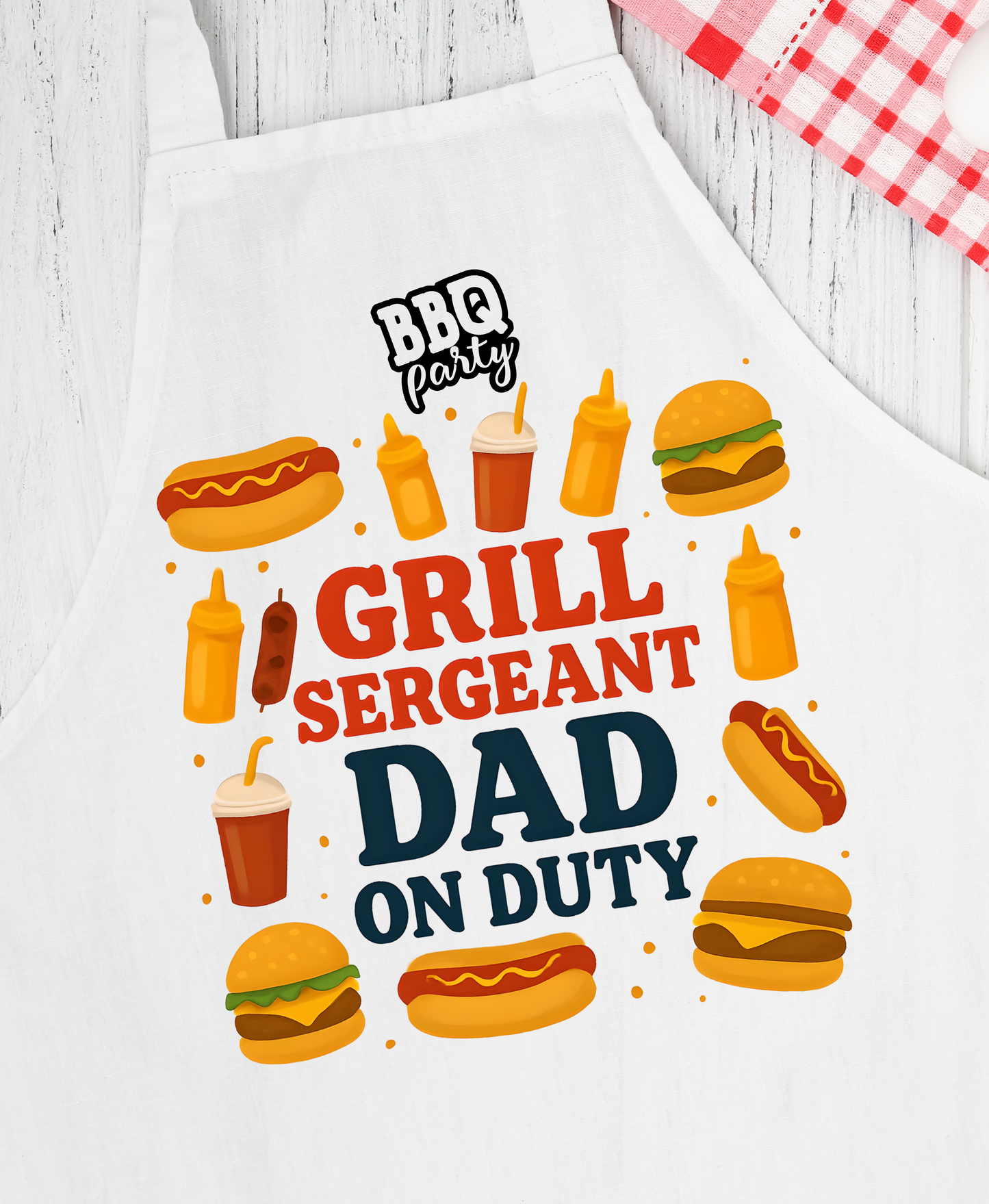 Grill Sergeant Apron, BBQ Gift for Dad, Father's Day, Cookout Essential, Unique Kitchenware, Outdoor Cooking Attire