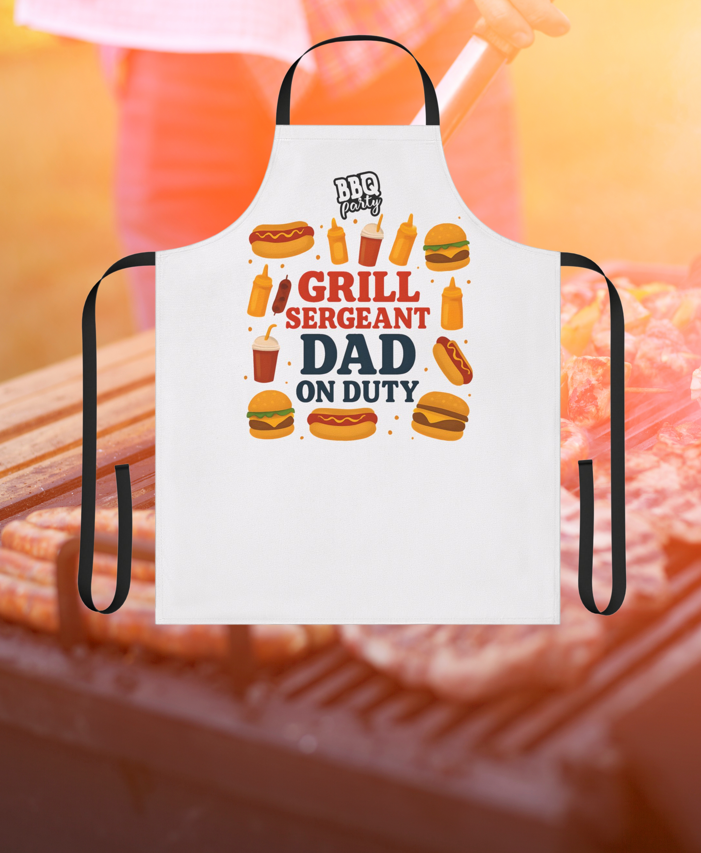 Grill Sergeant Apron, BBQ Gift for Dad, Father's Day, Cookout Essential, Unique Kitchenware, Outdoor Cooking Attire