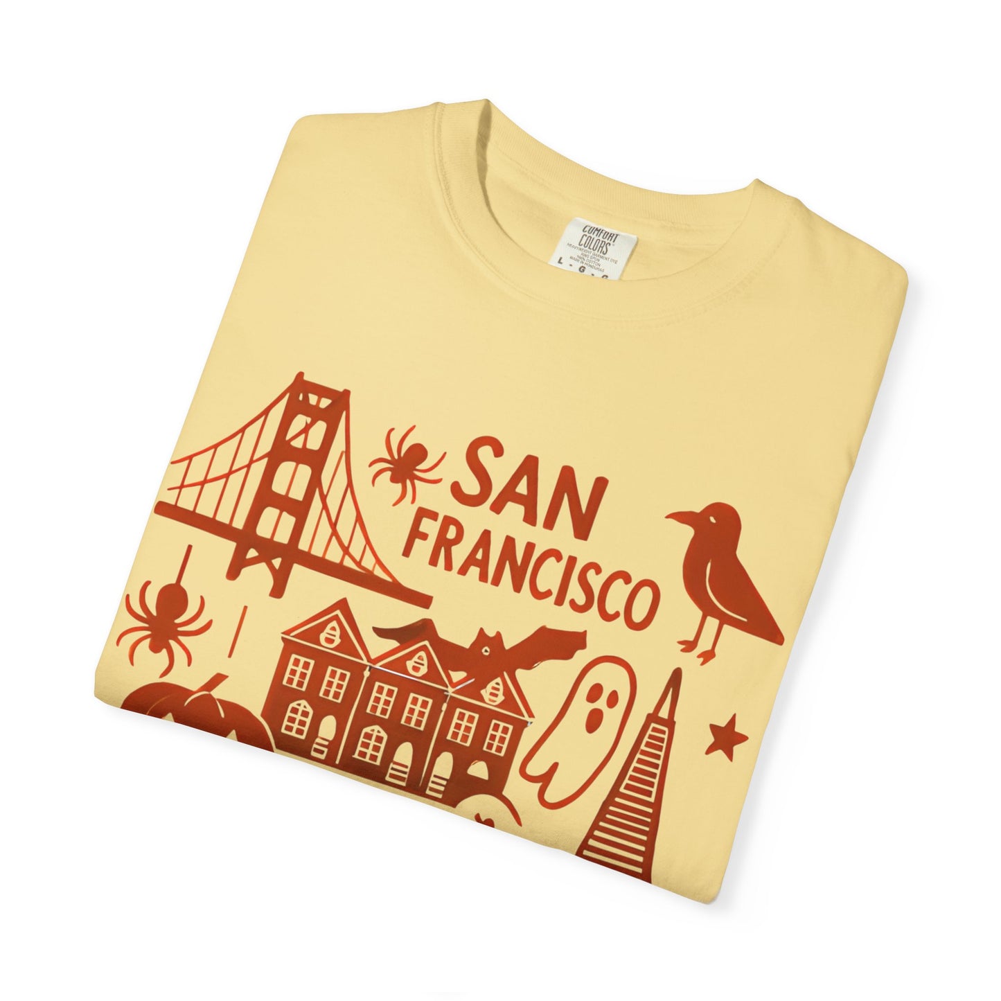San Francisco Halloween T-Shirt, Unisex Tee, SF Landmarks Graphic Shirt, Holiday Top, Trick or Treat Apparel