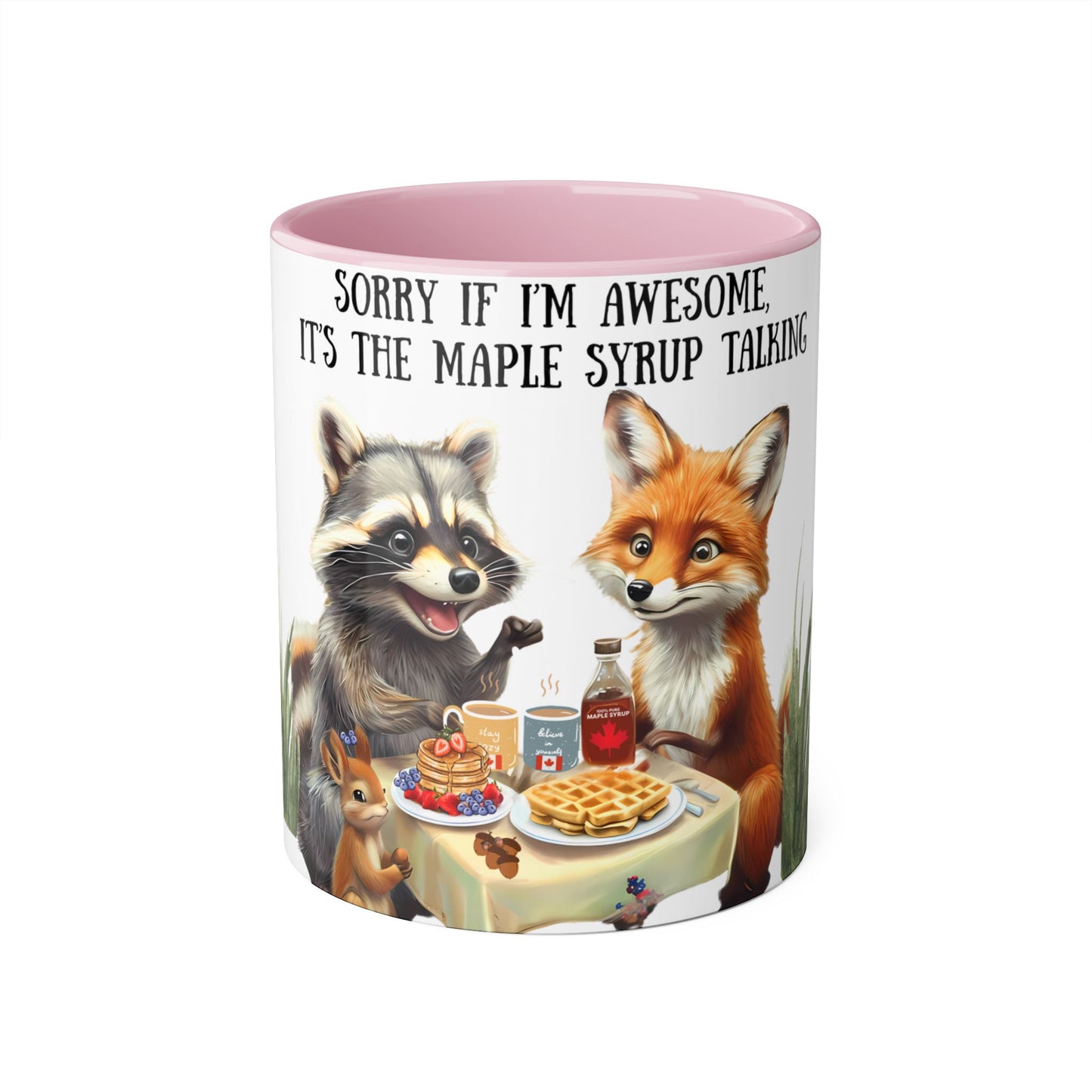 Funny coffee mug featuring Raccoon, Fox, Squirrels, Canadian Coffee Mugs, Cool Gift, coffee lovers, Drink in style