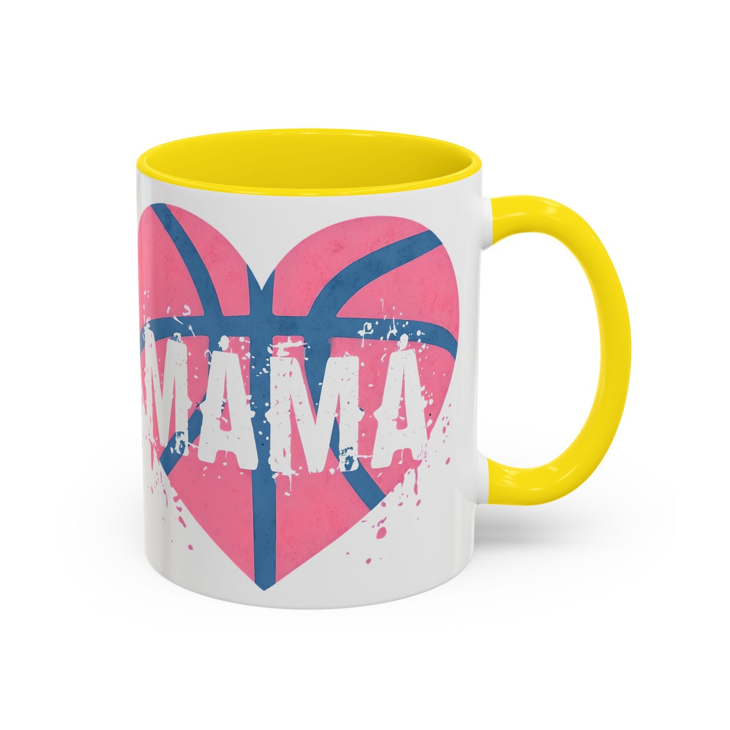 Mama Basketball Heart Accent Coffee Mug - Perfect Gift for Sports Moms