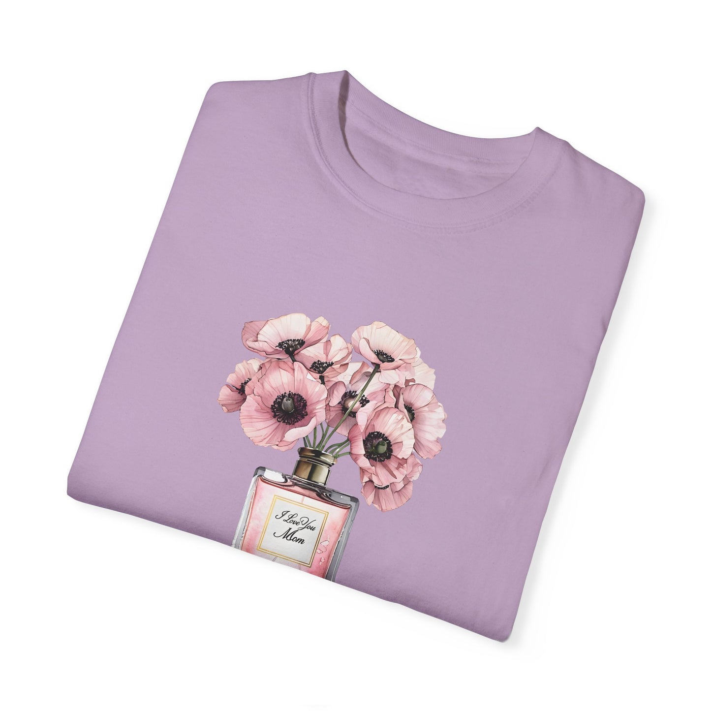 Floral Bouquet T-Shirt with I Love You Mom- Perfect for Moms, Cozy Casual Wear, Gift for Mother's Day, Spring Fashion, Botanical Tee
