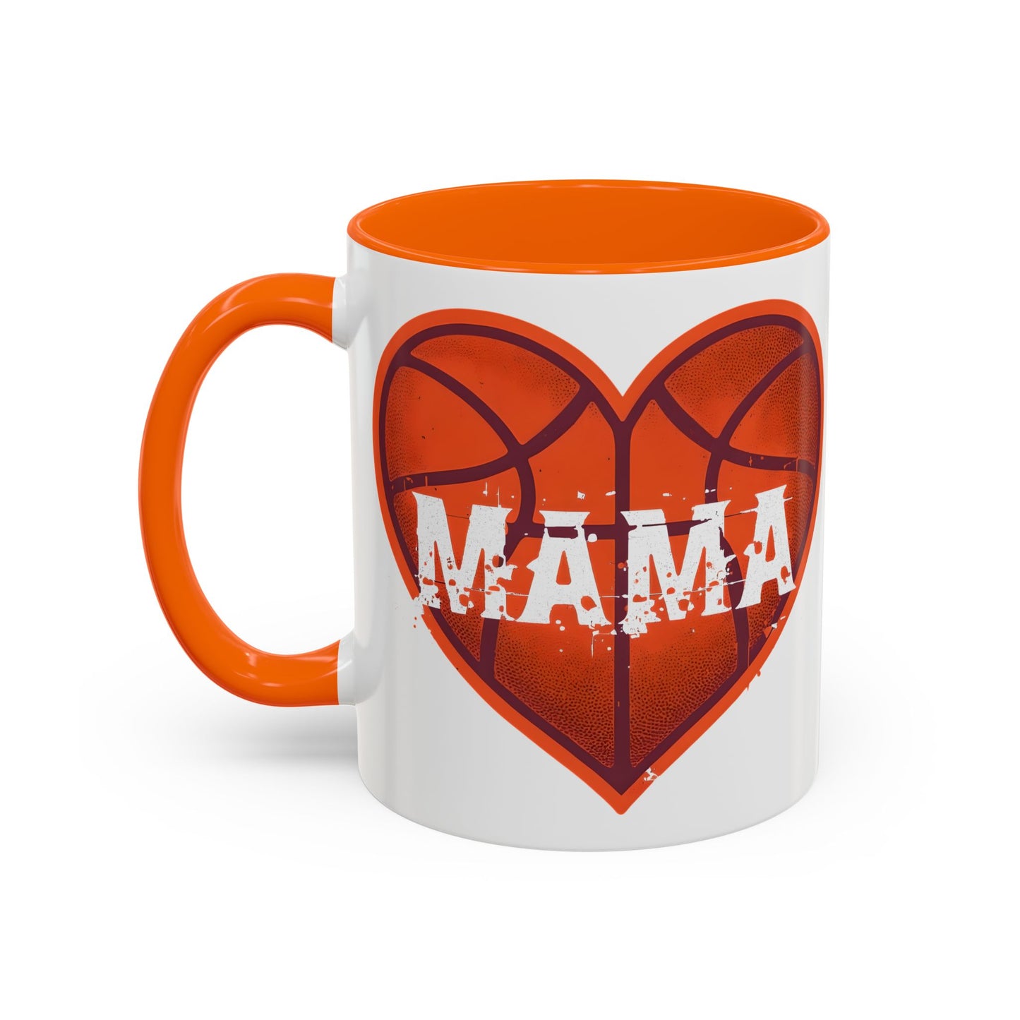 Basketball Mama Coffee Mug | Gift for Sports Moms, Basketball Lovers, Mother's Day, Personalized Mug, Heart Design