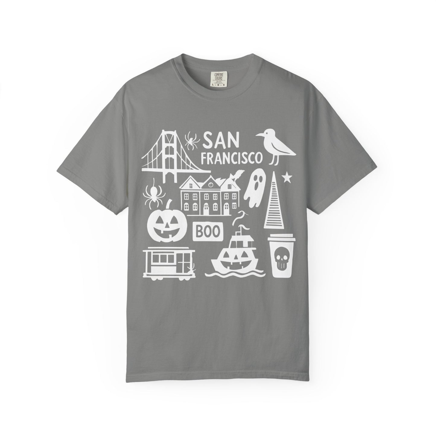 San Francisco Halloween T-Shirt, Unisex Tee, SF Landmarks Graphic Shirt, Holiday Top, Trick or Treat Apparel