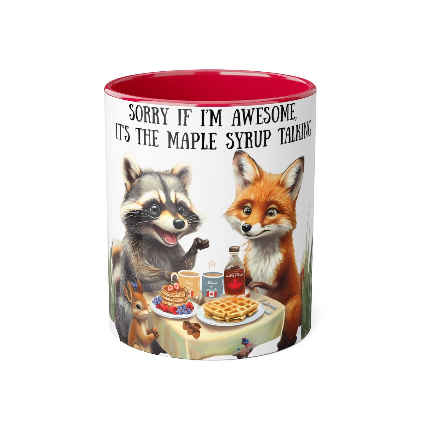 Funny coffee mug featuring Raccoon, Fox, Squirrels, Canadian Coffee Mugs, Cool Gift, coffee lovers, Drink in style