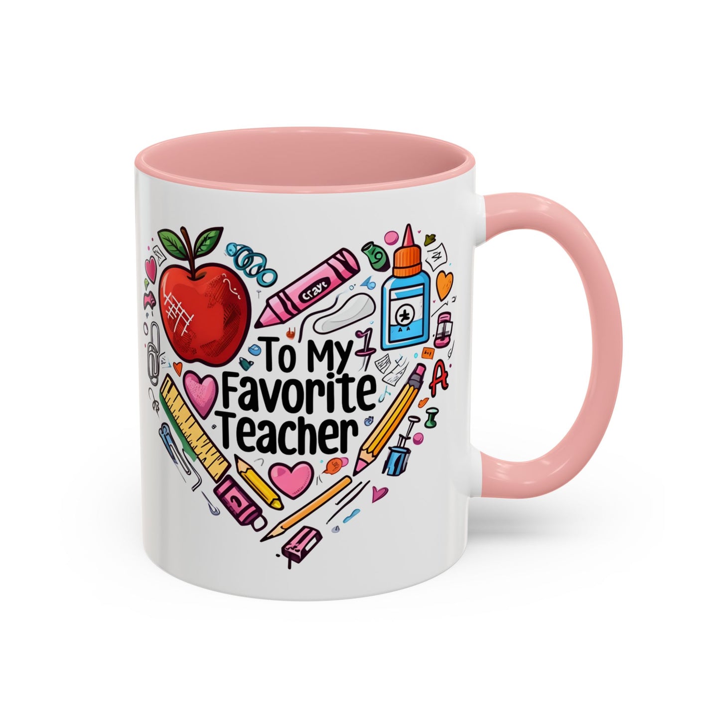 Favorite Teacher Heart Coffee Mug gift for teachers 11 15oz Accent Drinkware teacher Mug