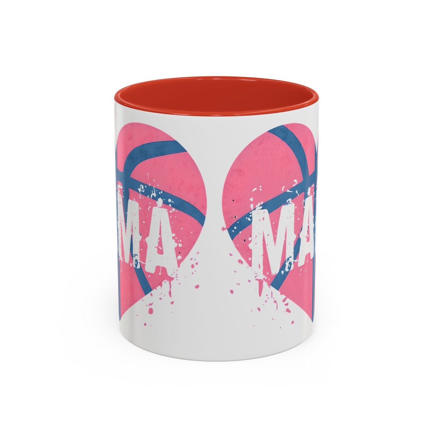 Mama Basketball Heart Accent Coffee Mug - Perfect Gift for Sports Moms