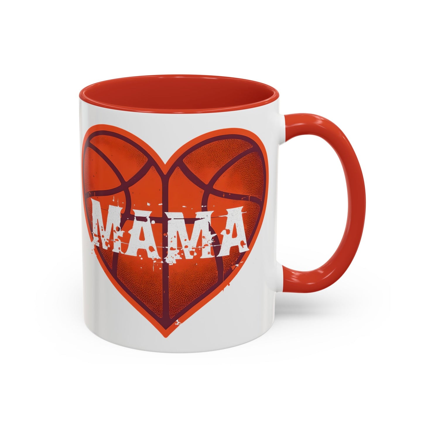 Basketball Mama Coffee Mug | Gift for Sports Moms, Basketball Lovers, Mother's Day, Personalized Mug, Heart Design