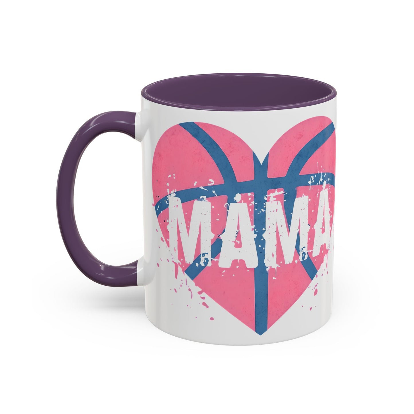 Mama Basketball Heart Accent Coffee Mug - Perfect Gift for Sports Moms