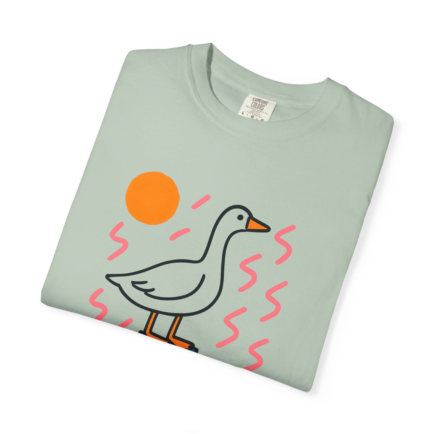 Fun Colors Loose Goose Unisex Garment-Dyed T-shirt, Funny Animal Tee, Casual Top, Vibrant Geese Shirt, Colorful Bird Apparel