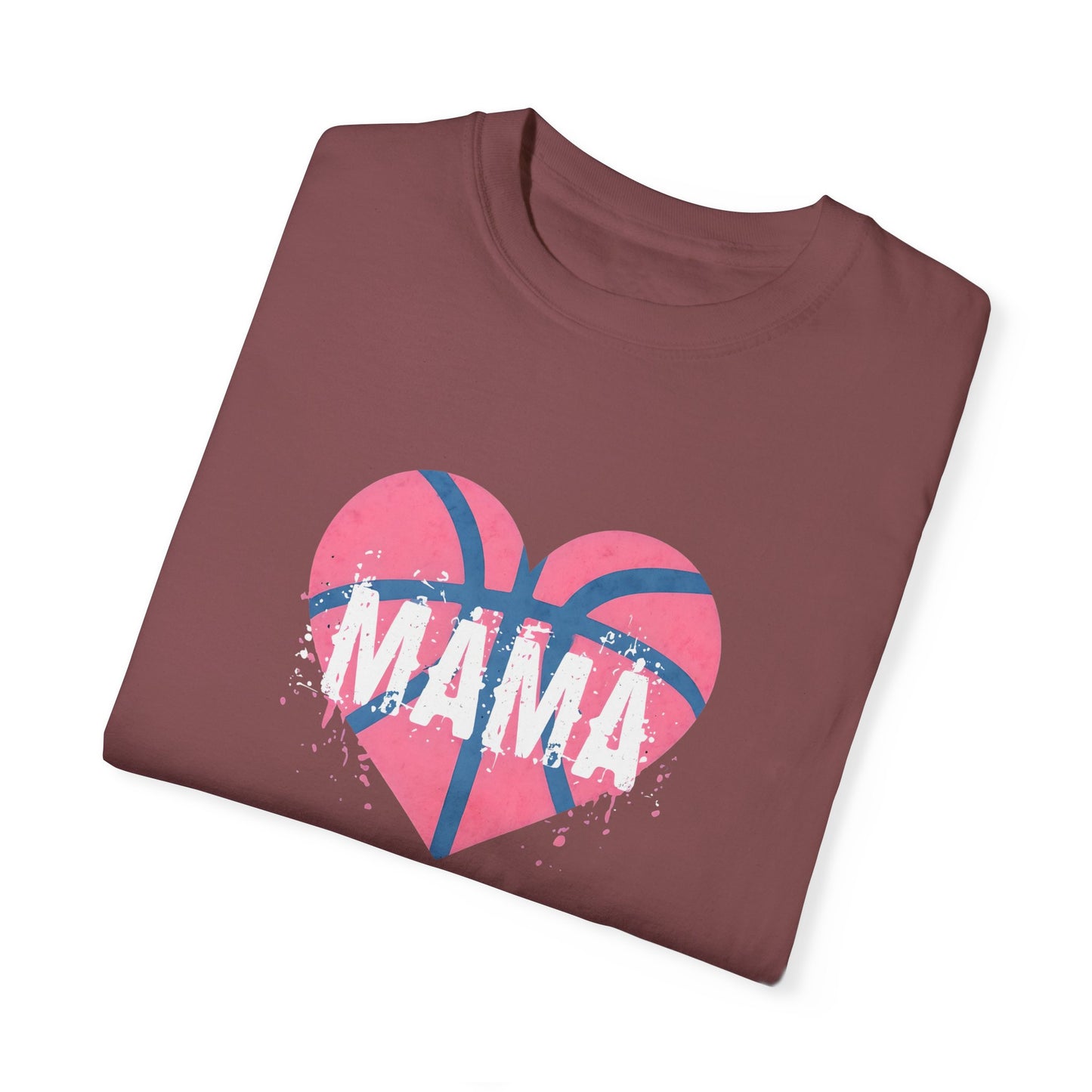 Mama Basketball Heart T-Shirt, Gift for Moms, Unisex Casual Wear, Sports Fan Apparel, Birthday Present for Mothers